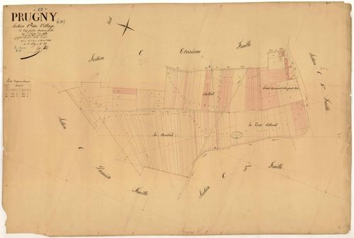 Prugny, section C dite du village, feuille n° 3, parcelles n° 459-567
