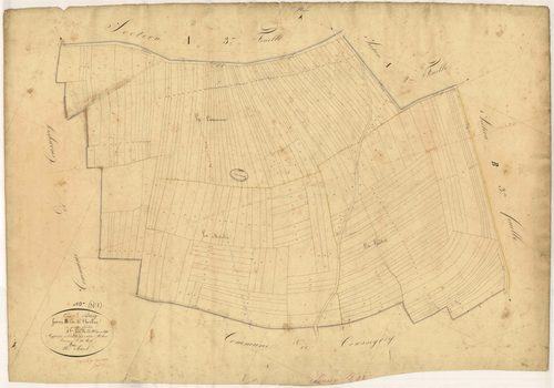 Prusy, section B dite de l'Herbue, feuille n° 4, parcelles n° 670-891