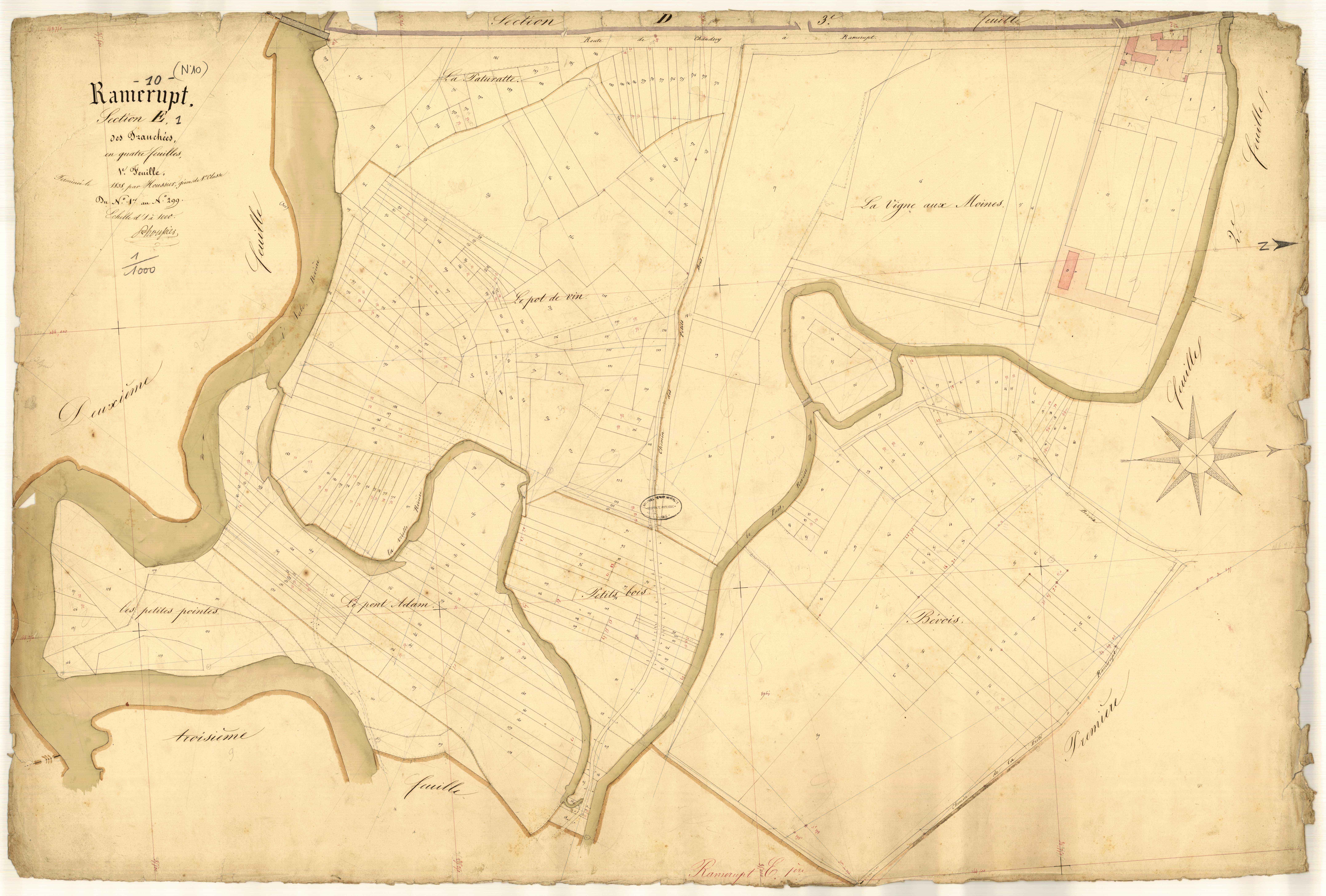 Ramerupt, section E dite des Tranchées, feuille n° 1, parcelles n°1-299