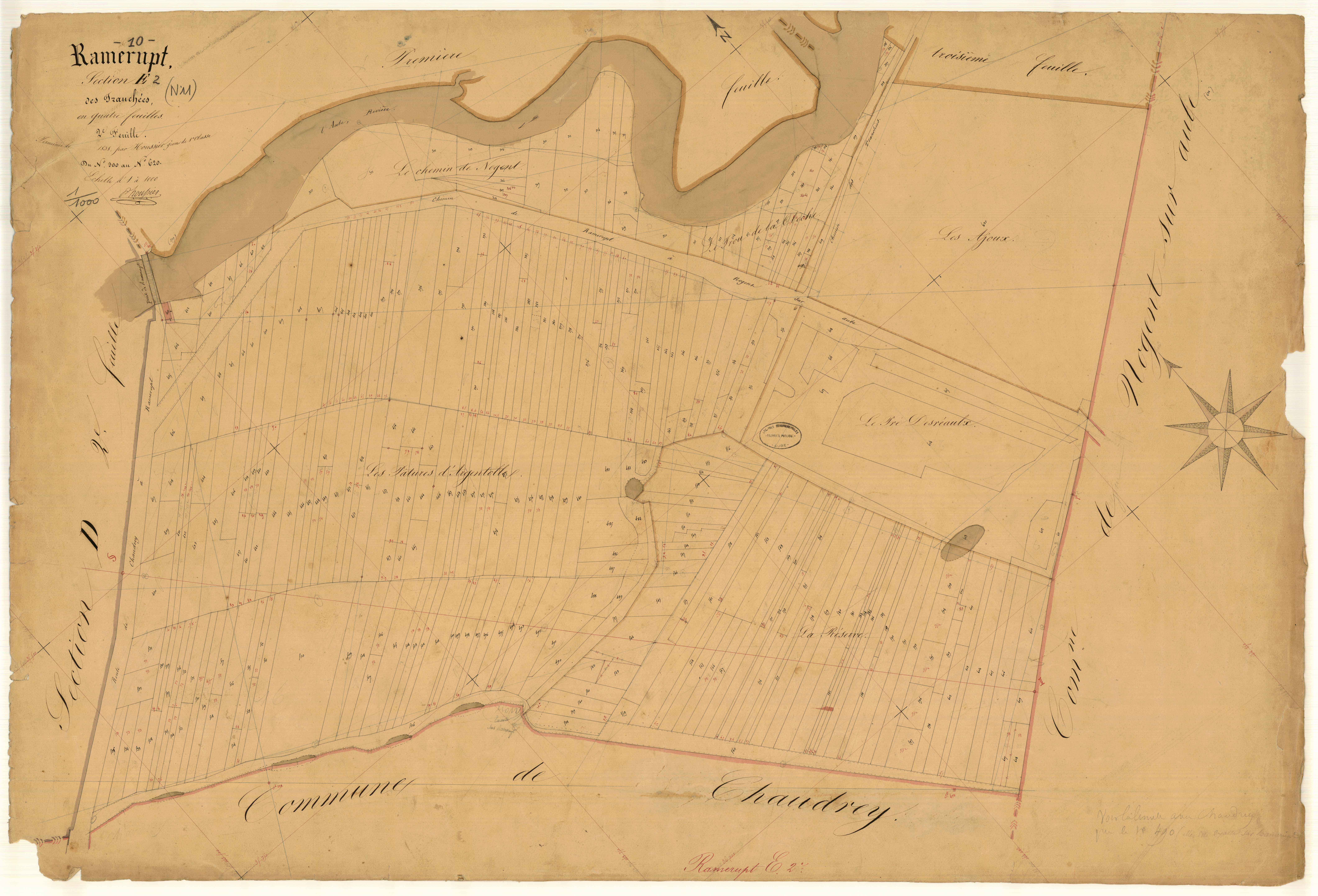 Ramerupt, section E dite des Tranchées, feuille n° 2, parcelles n°300-620