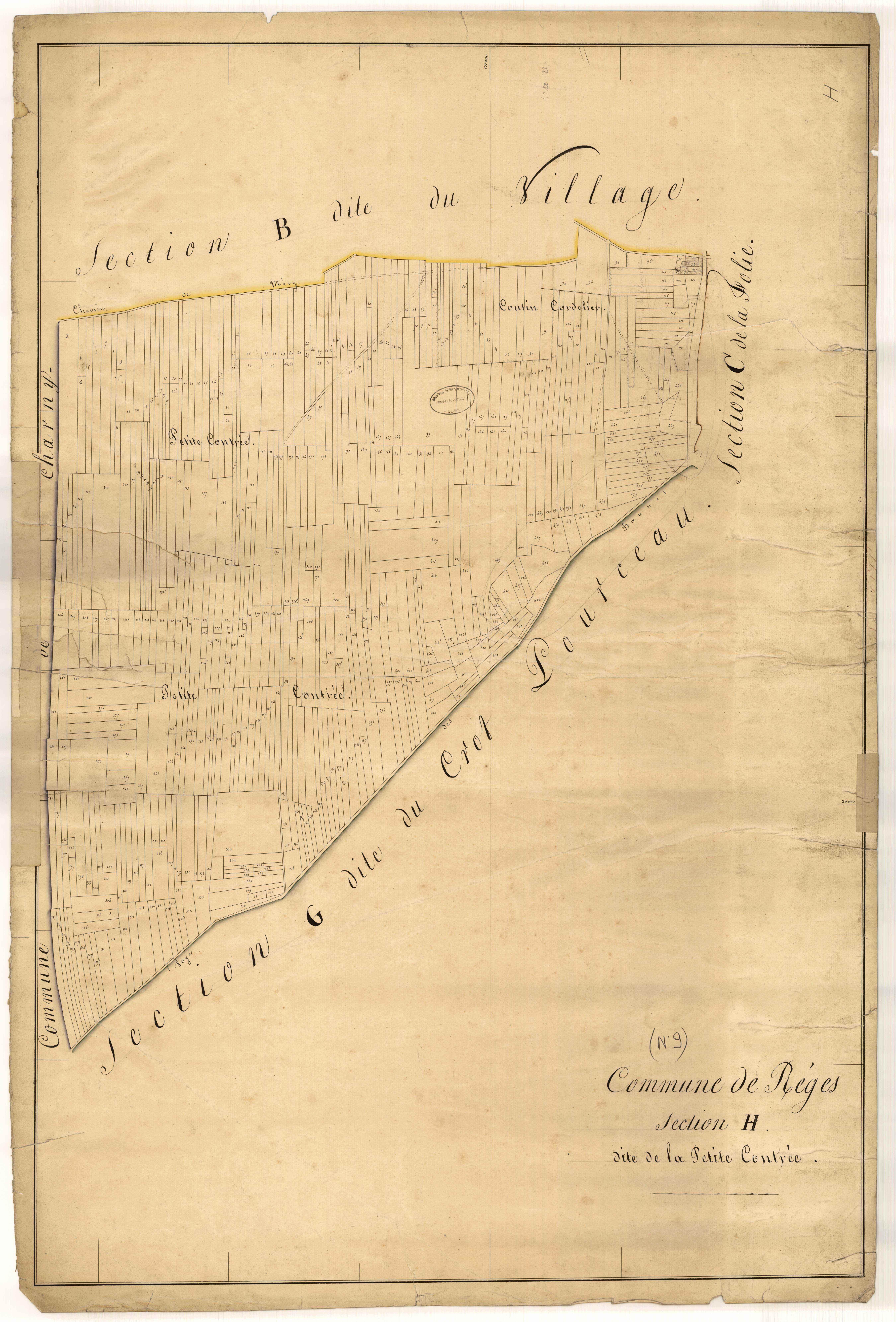 Rhèges, section H dite de la Petite Contrée