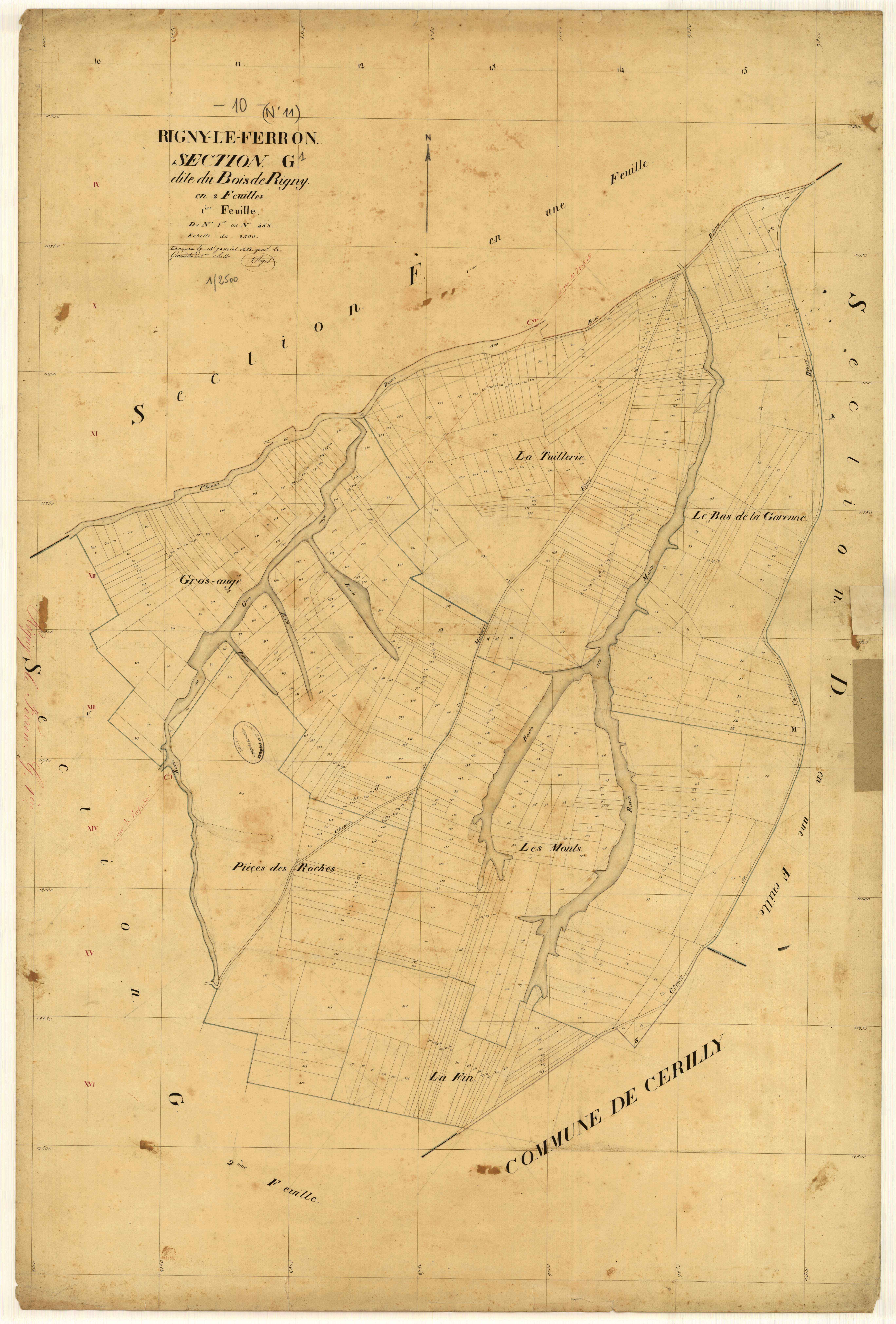 Rigny-le-Ferron, section G dite du Bois de Rigny, feuille n° 1