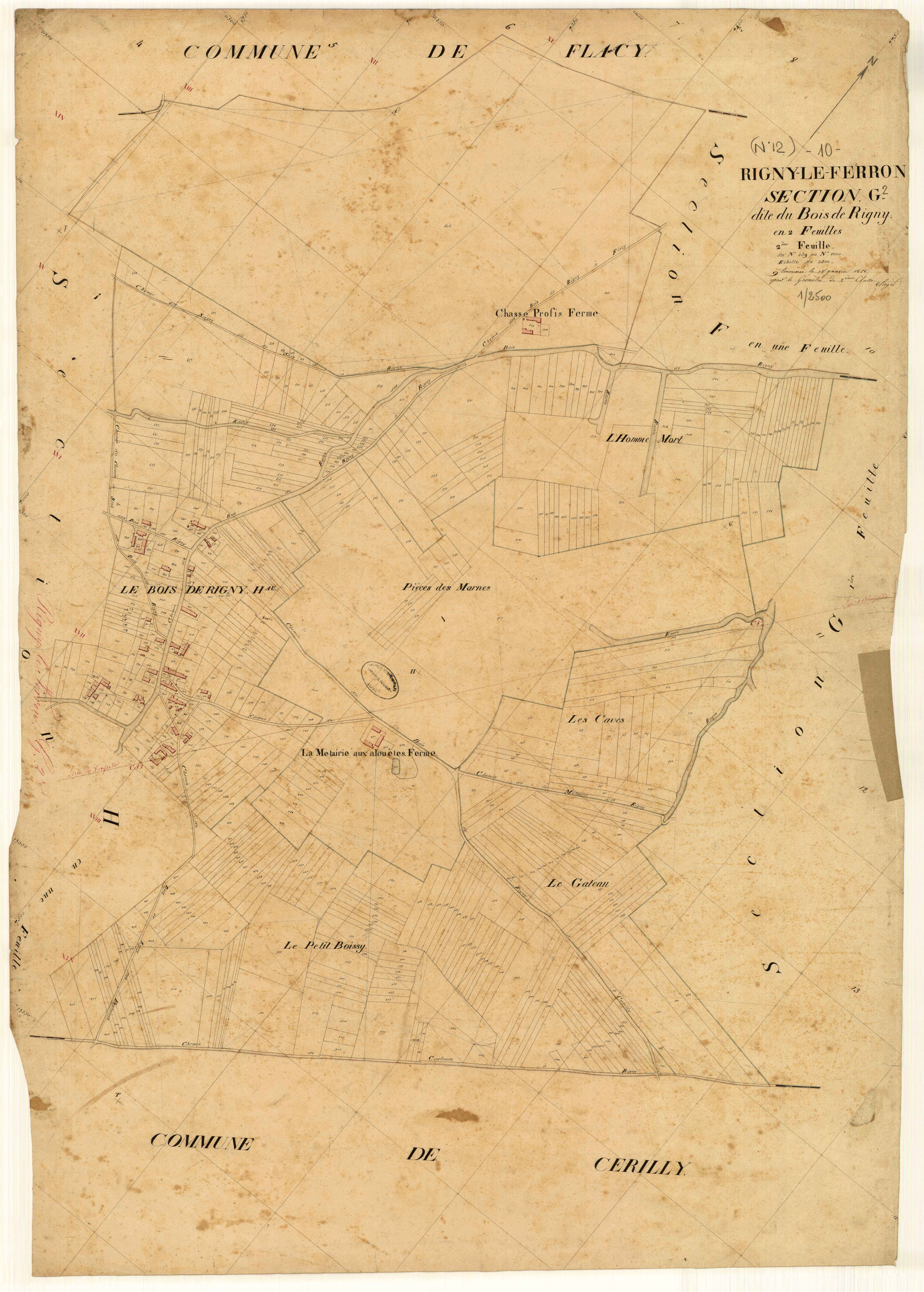 Rigny-le-Ferron, section G dite du Bois de Rigny, feuille n° 2