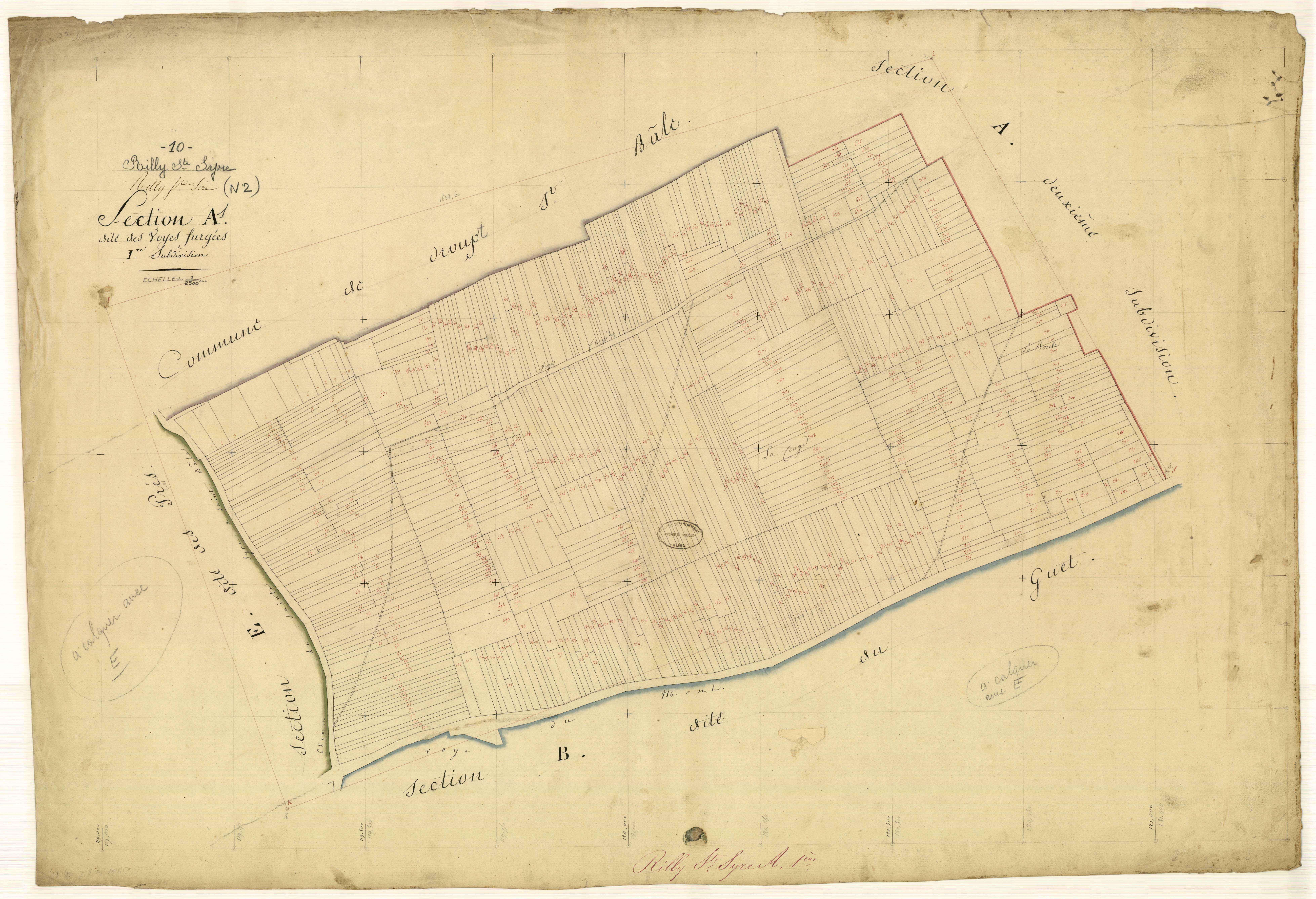 Rilly-sainte-Syre, section A dite des Voyes Furgées, feuille n° 1