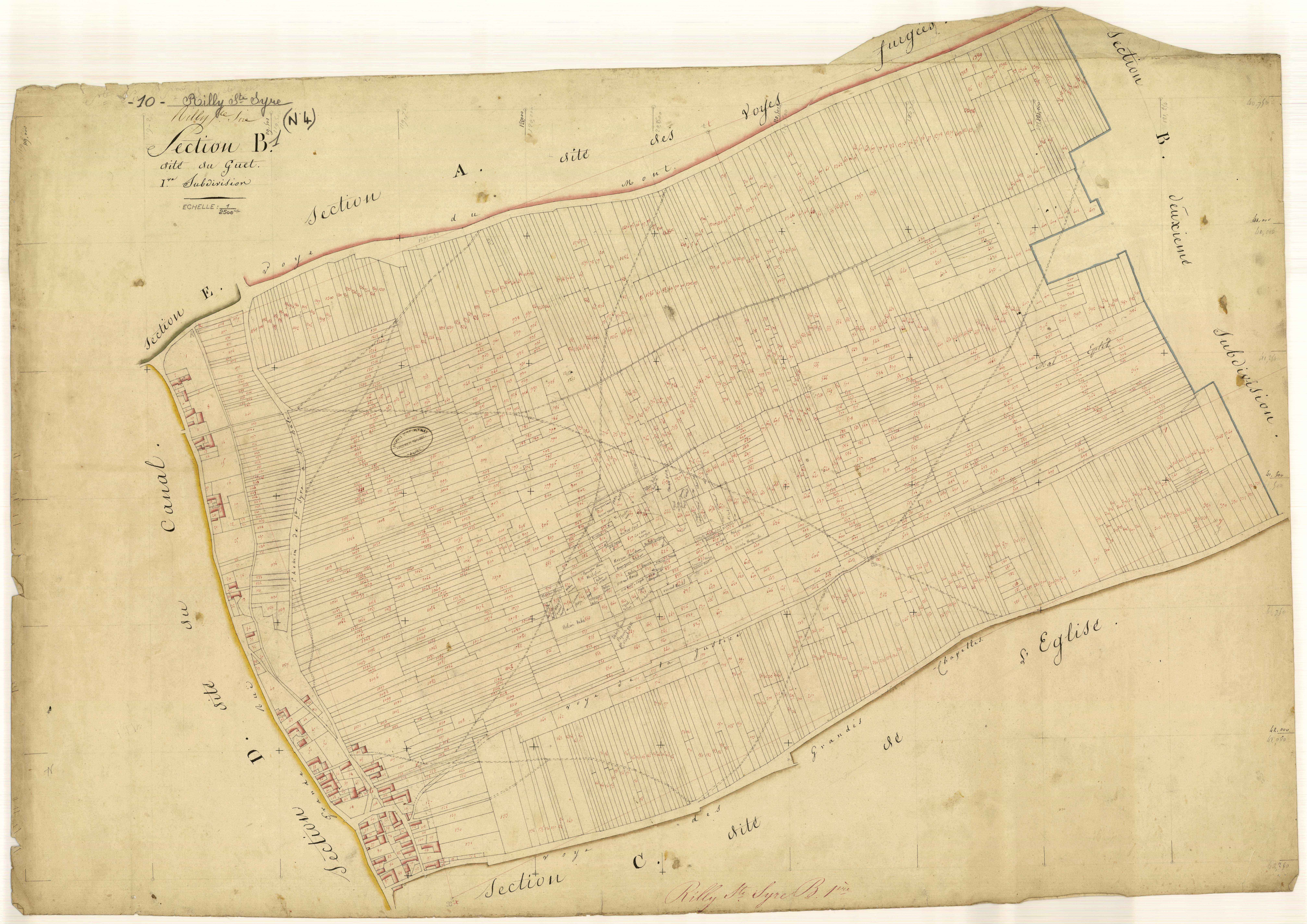 Rilly-sainte-Syre, section B dite du Guet, feuille n° 1