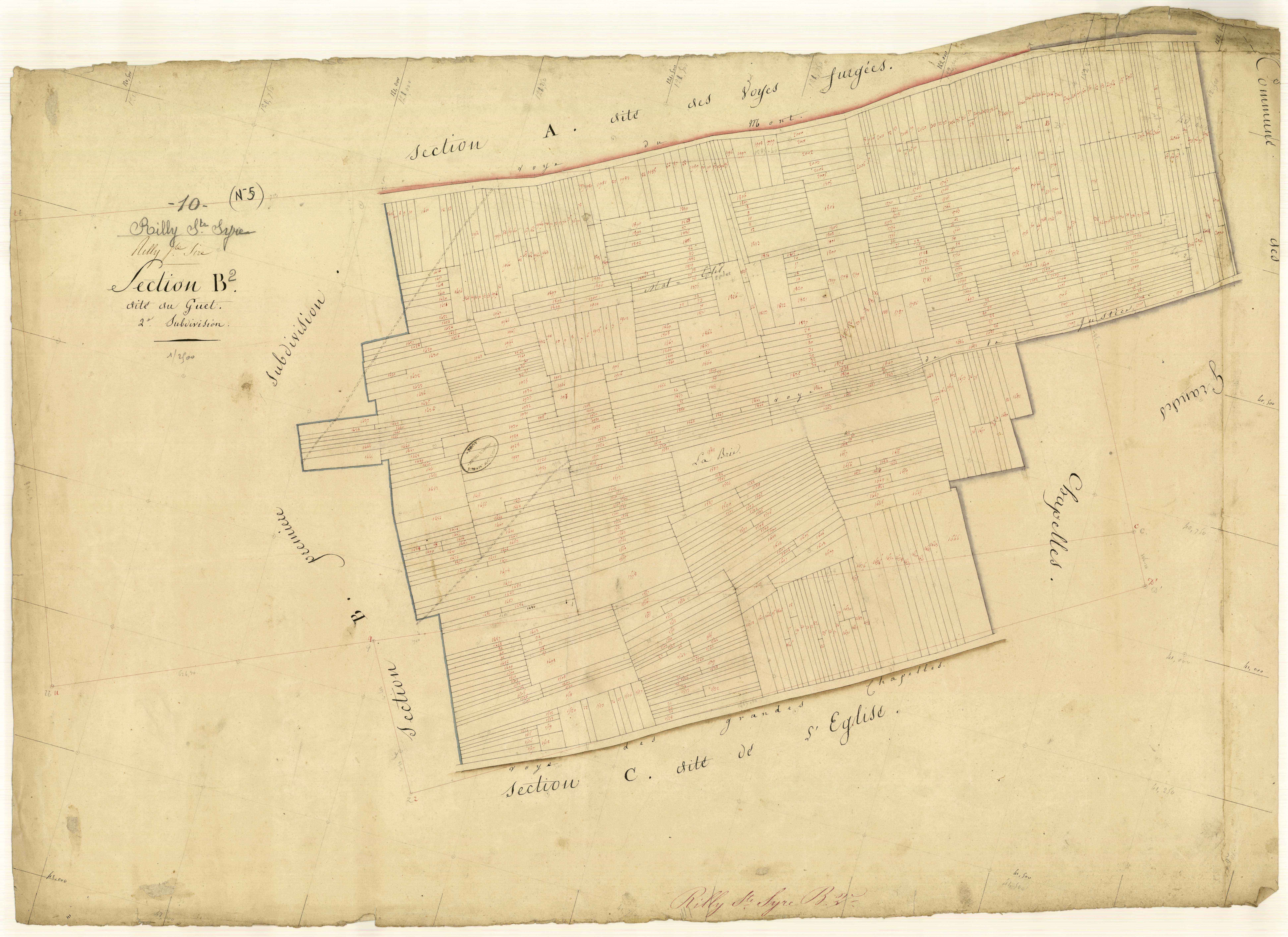Rilly-sainte-Syre, section B dite du Guet, feuille n° 2