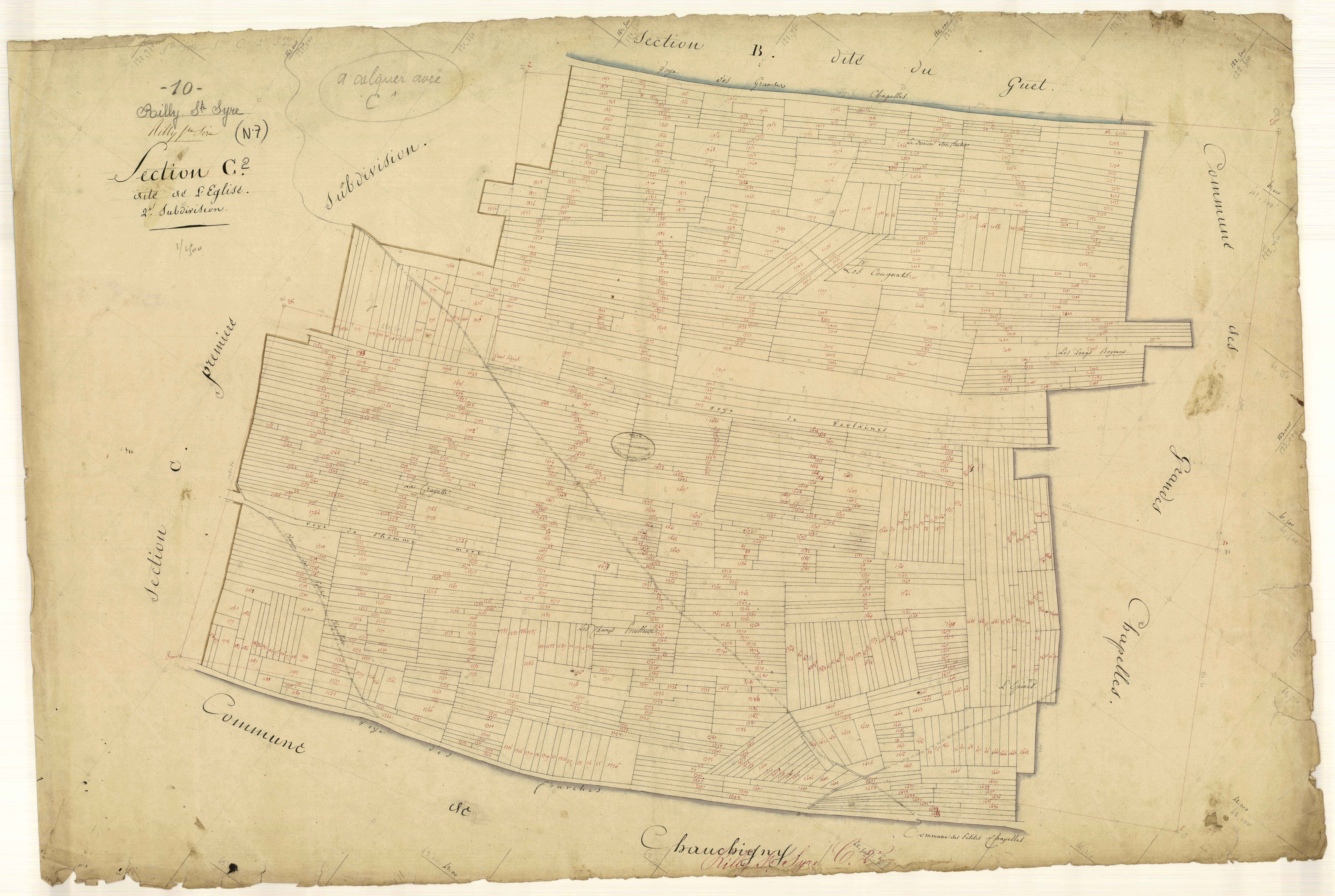 Rilly-sainte-Syre, section C dite de l'Eglise, feuille n° 2
