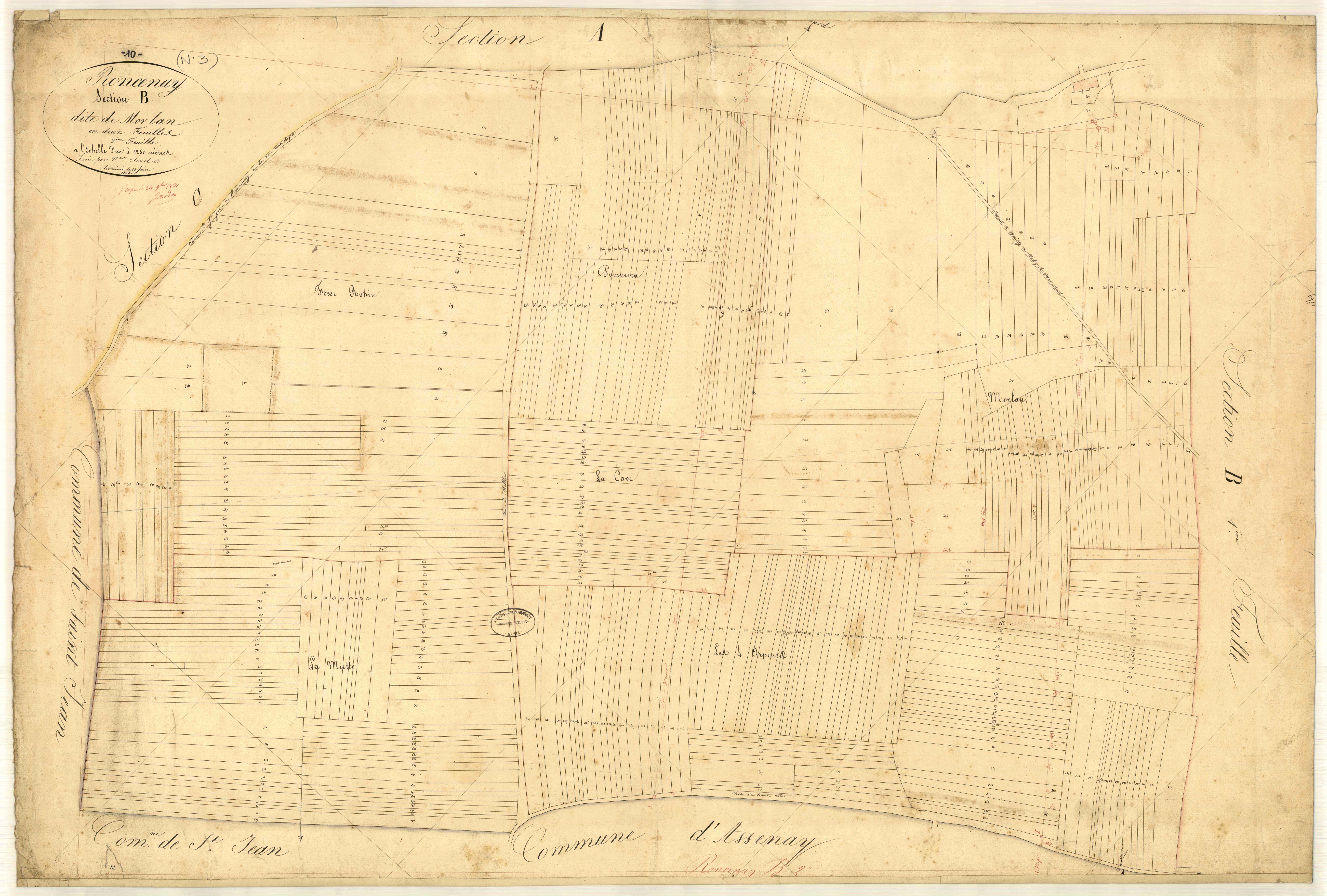 Roncenay, section B dite de Morlan, feuille n° 2