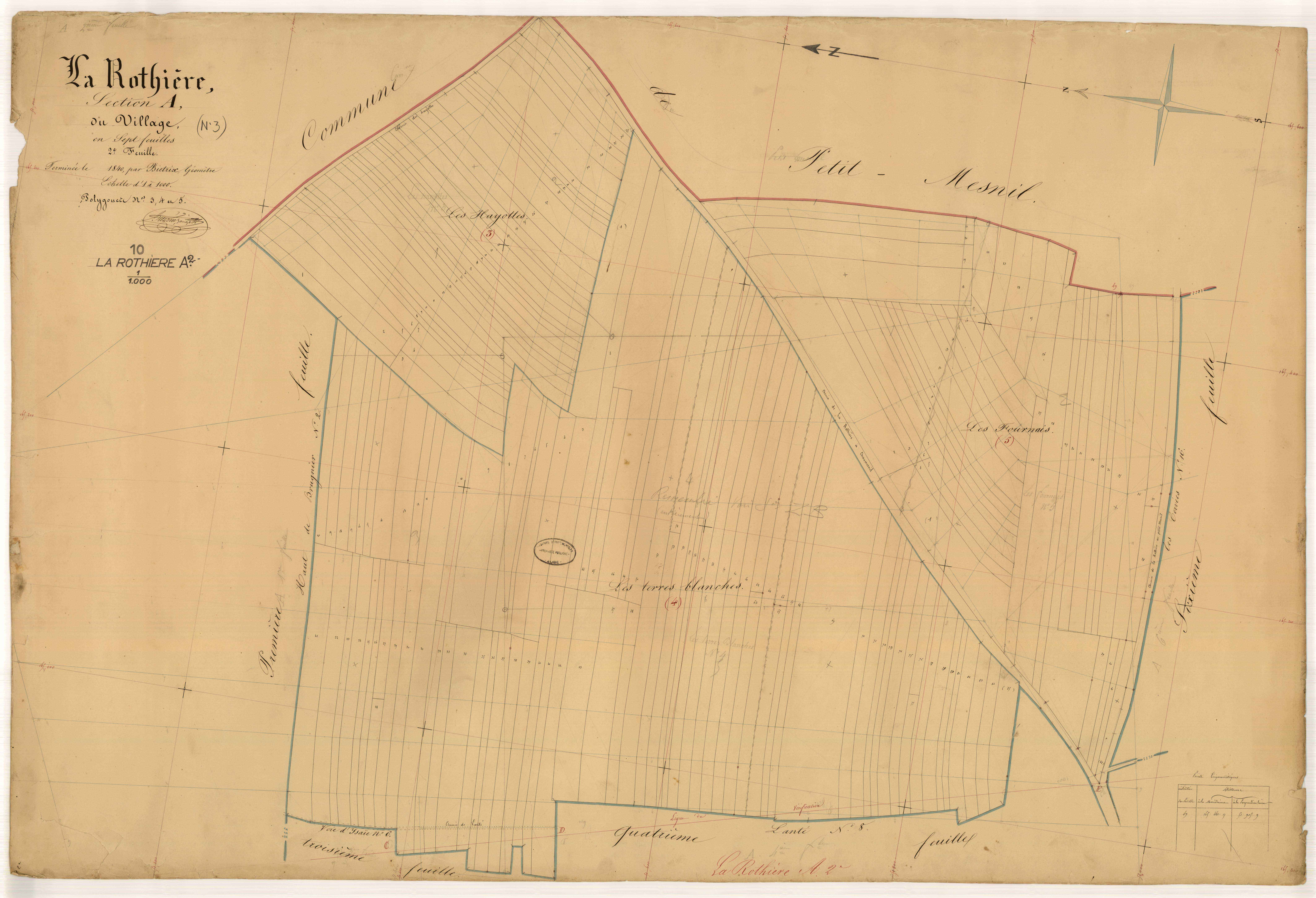 La Rothière, section A dite du Village, feuille n° 2