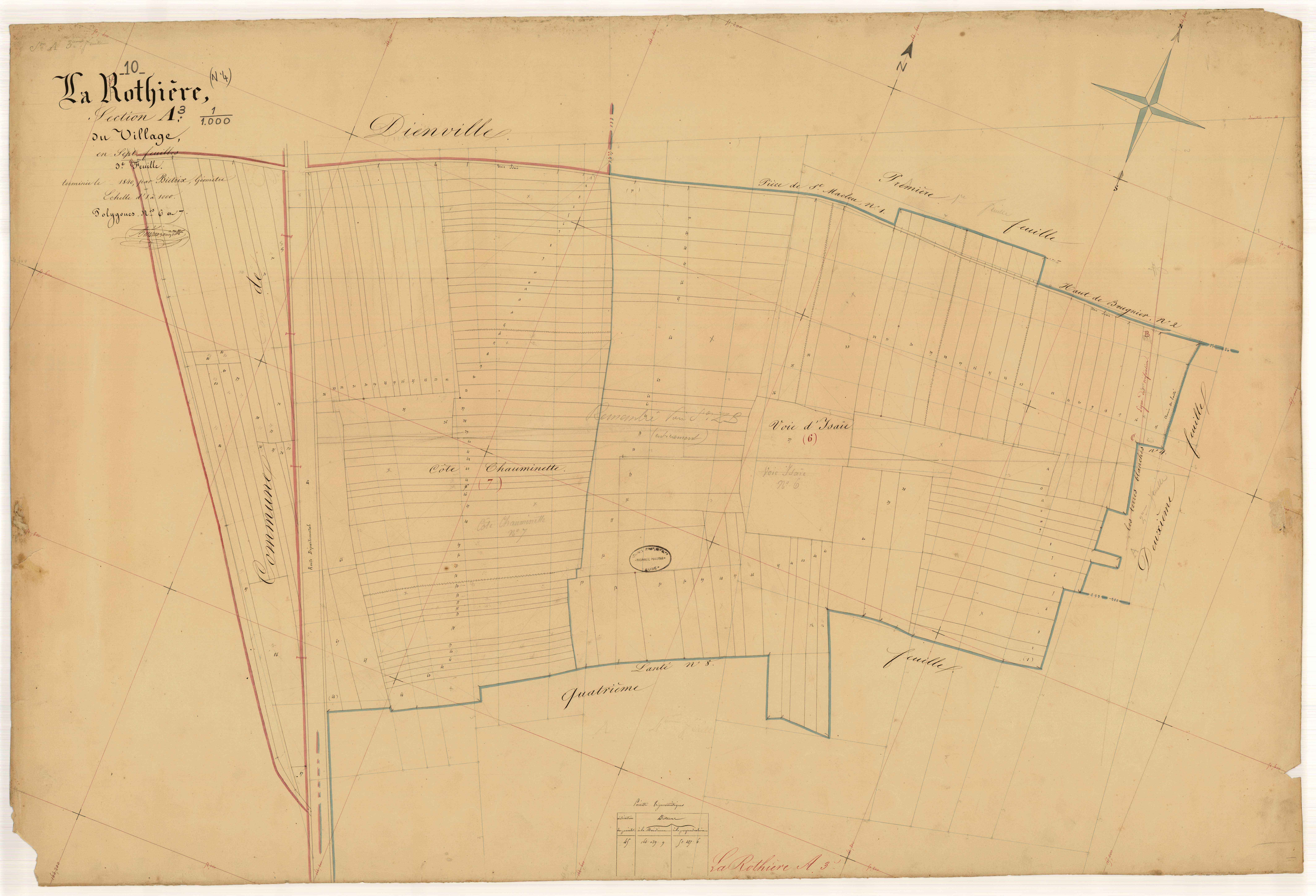 La Rothière, section A dite du Village, feuille n° 3