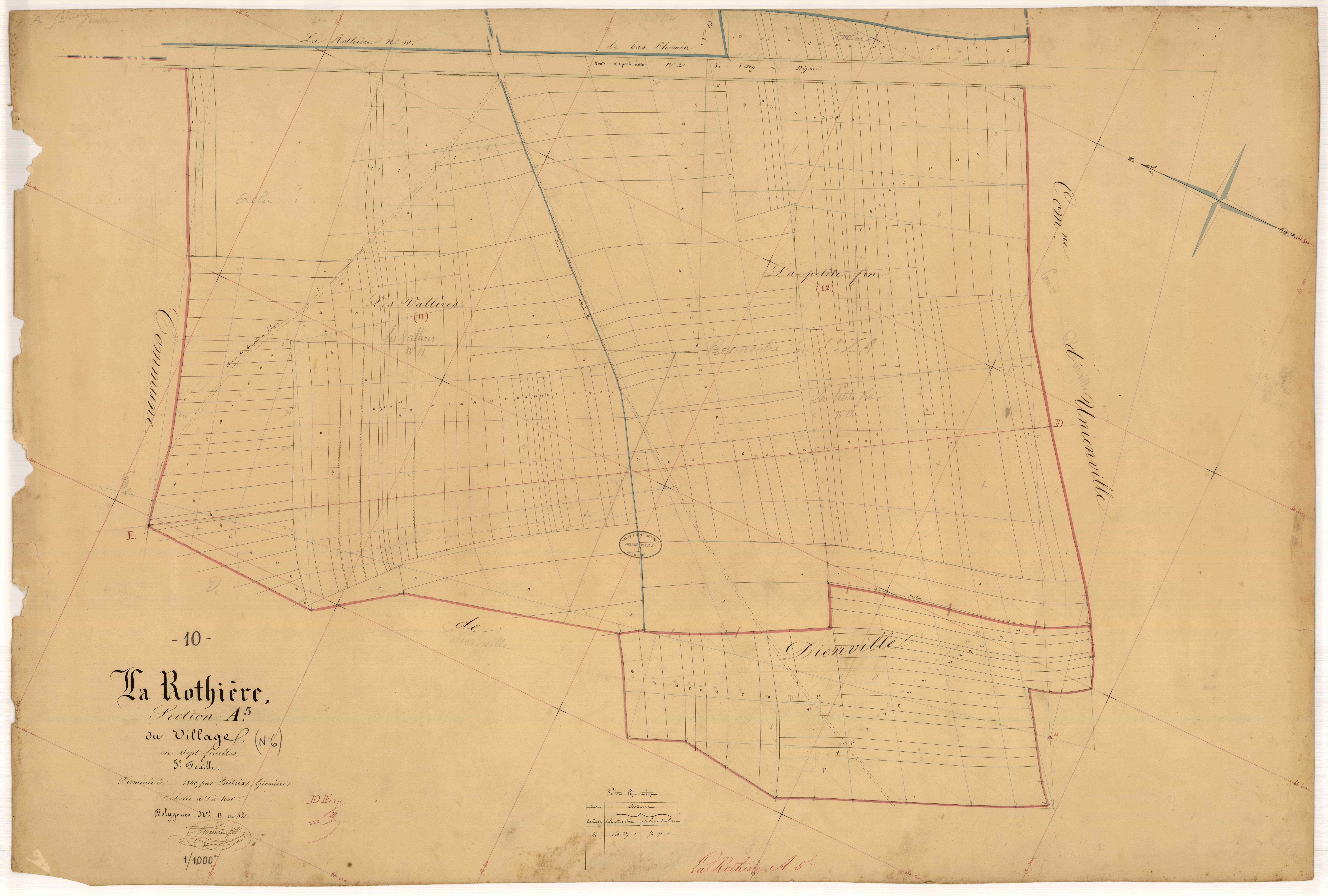 La Rothière, section A dite du Village, feuille n° 5