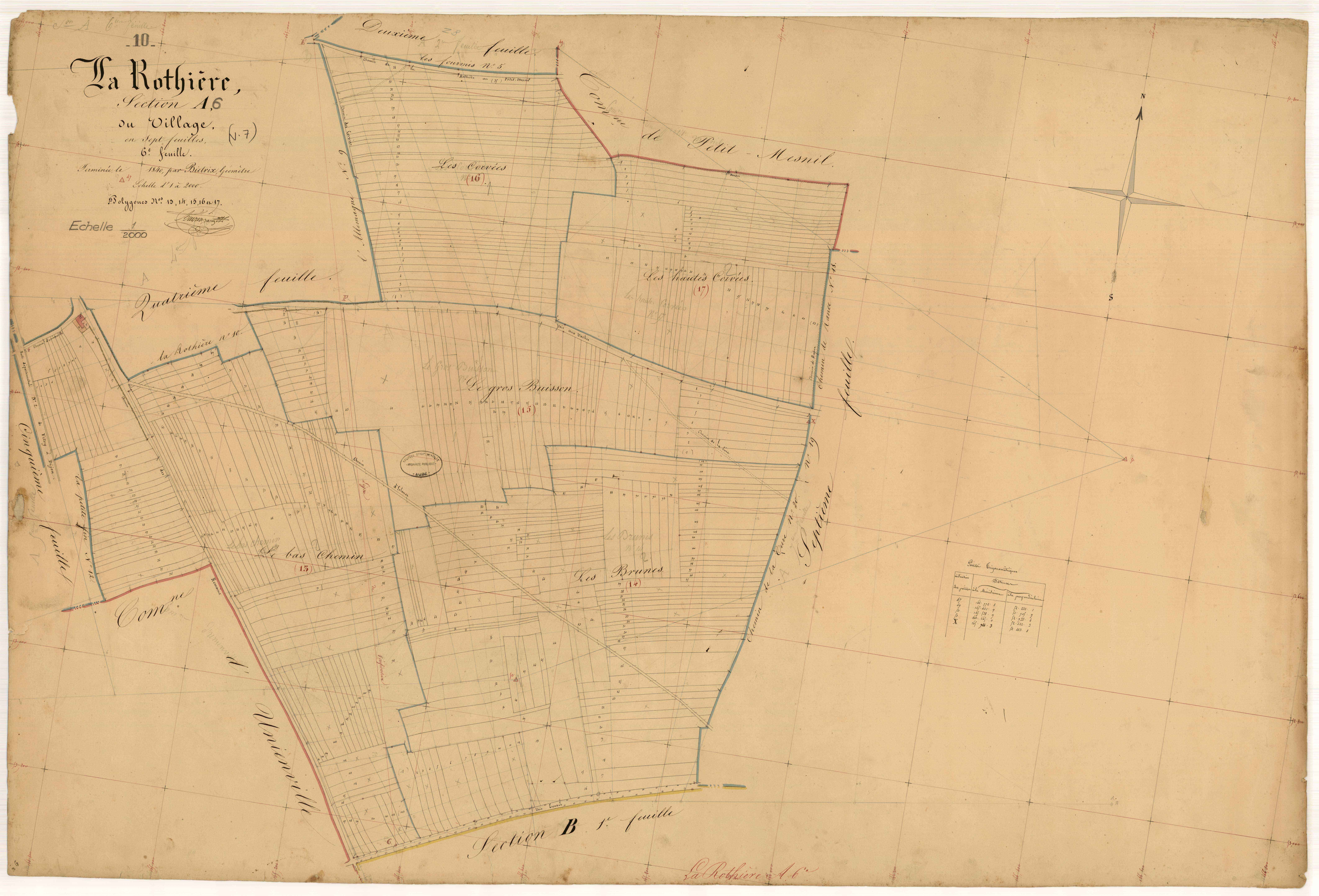 La Rothière, section A dite du Village, feuille n° 6