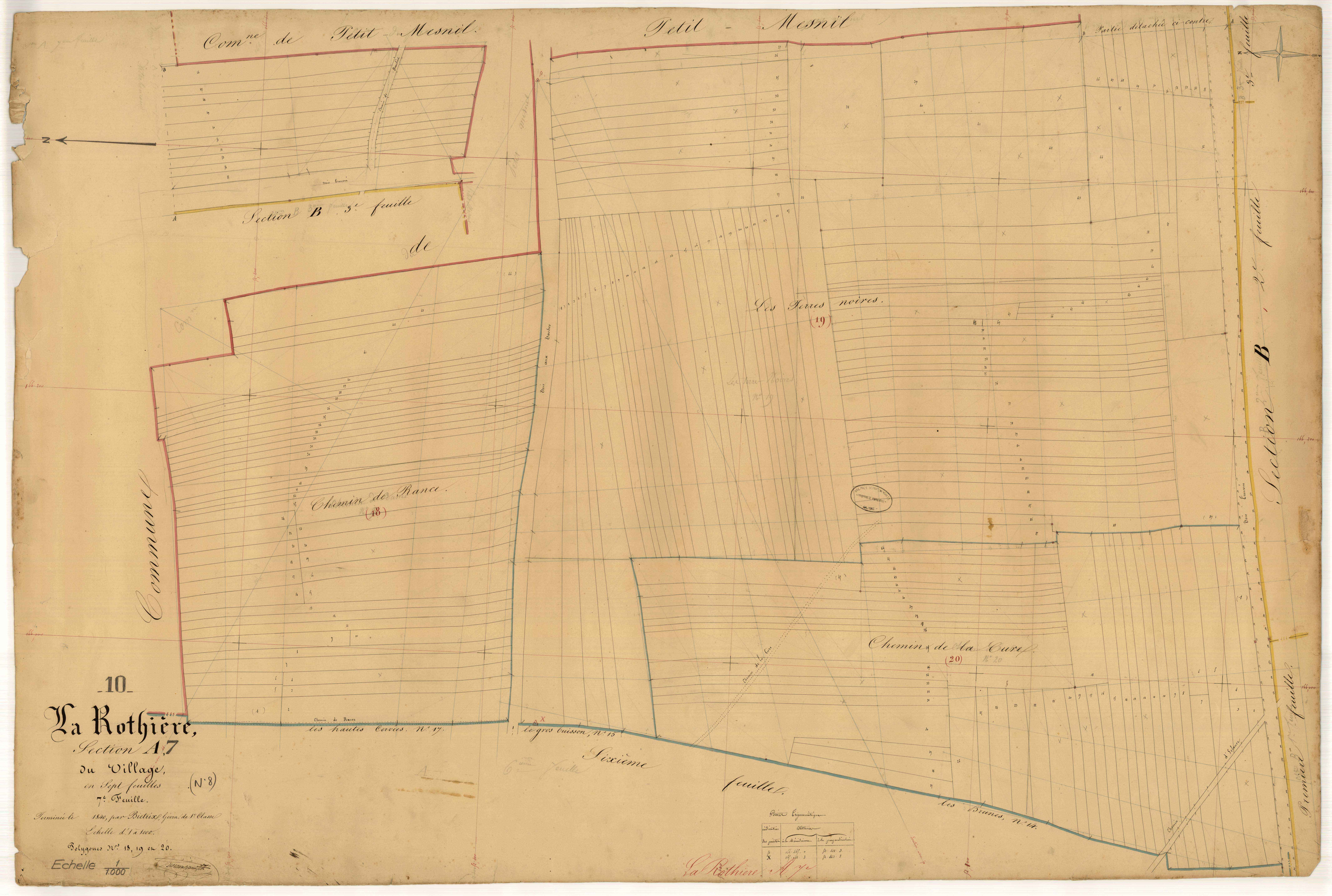 La Rothière, section A dite du Village, feuille n° 7