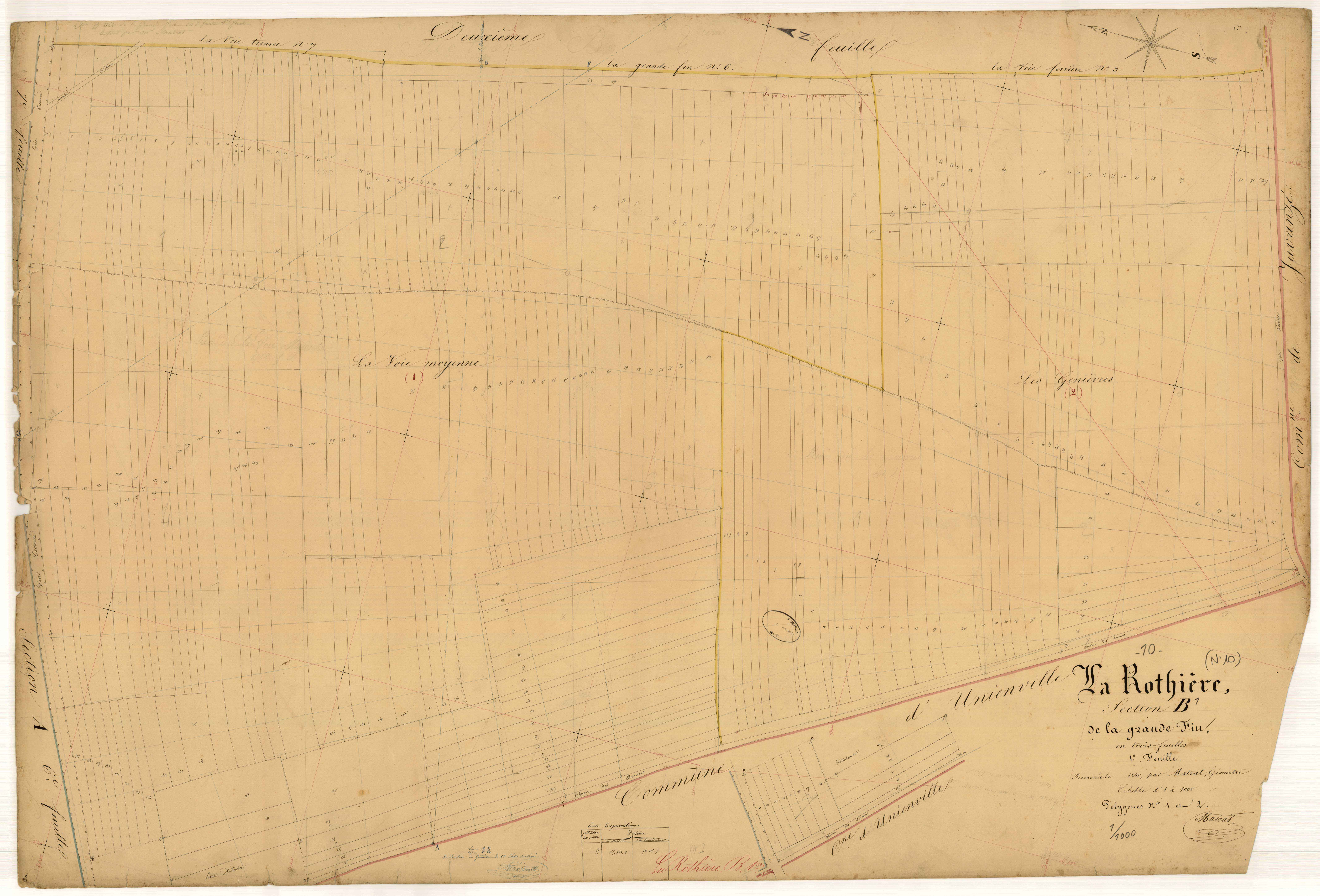 La Rothière, section B dite de la Grande Fin, feuille n° 1