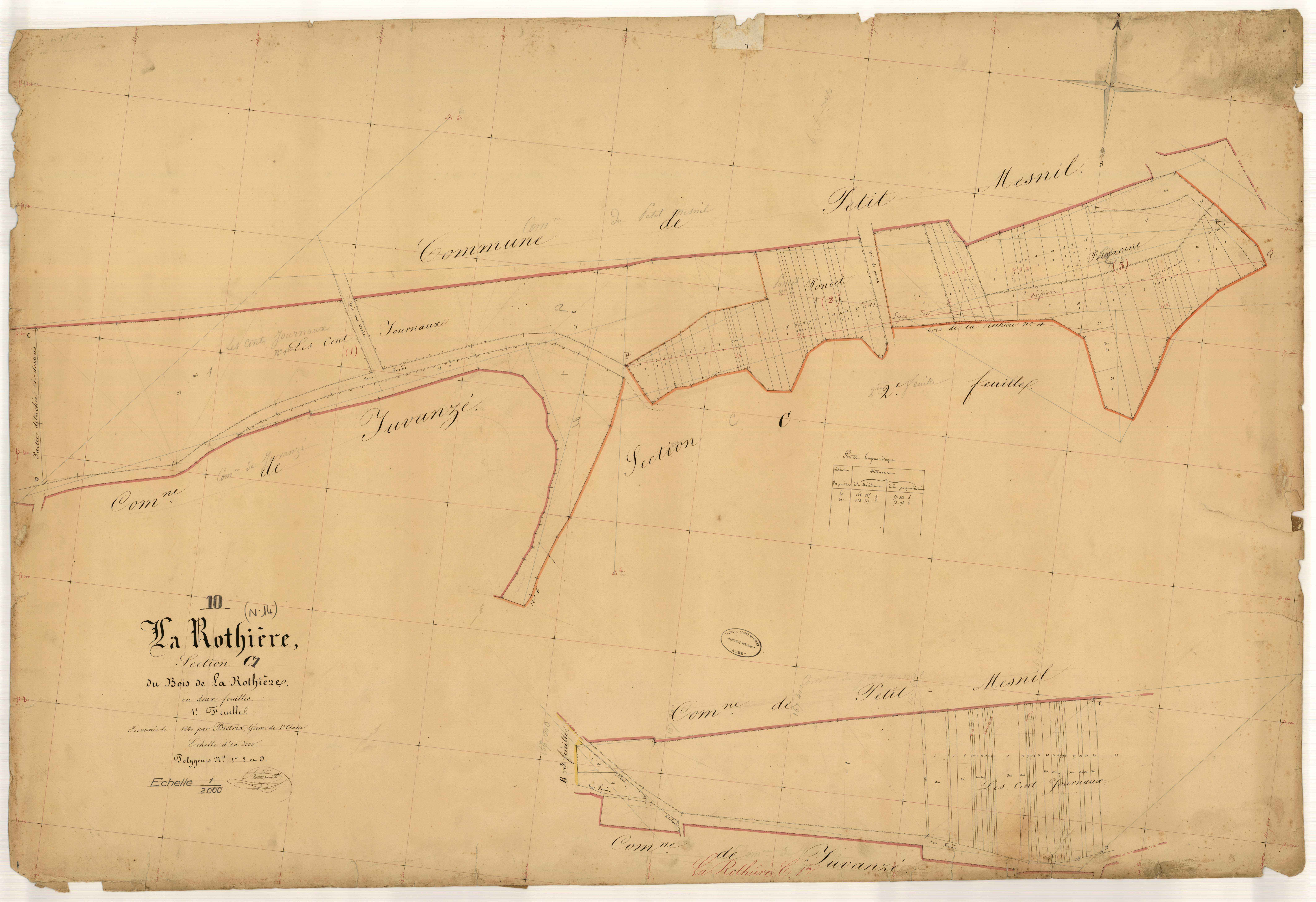 La Rothière, section C dite du Bois de la Rothière, feuille n° 1