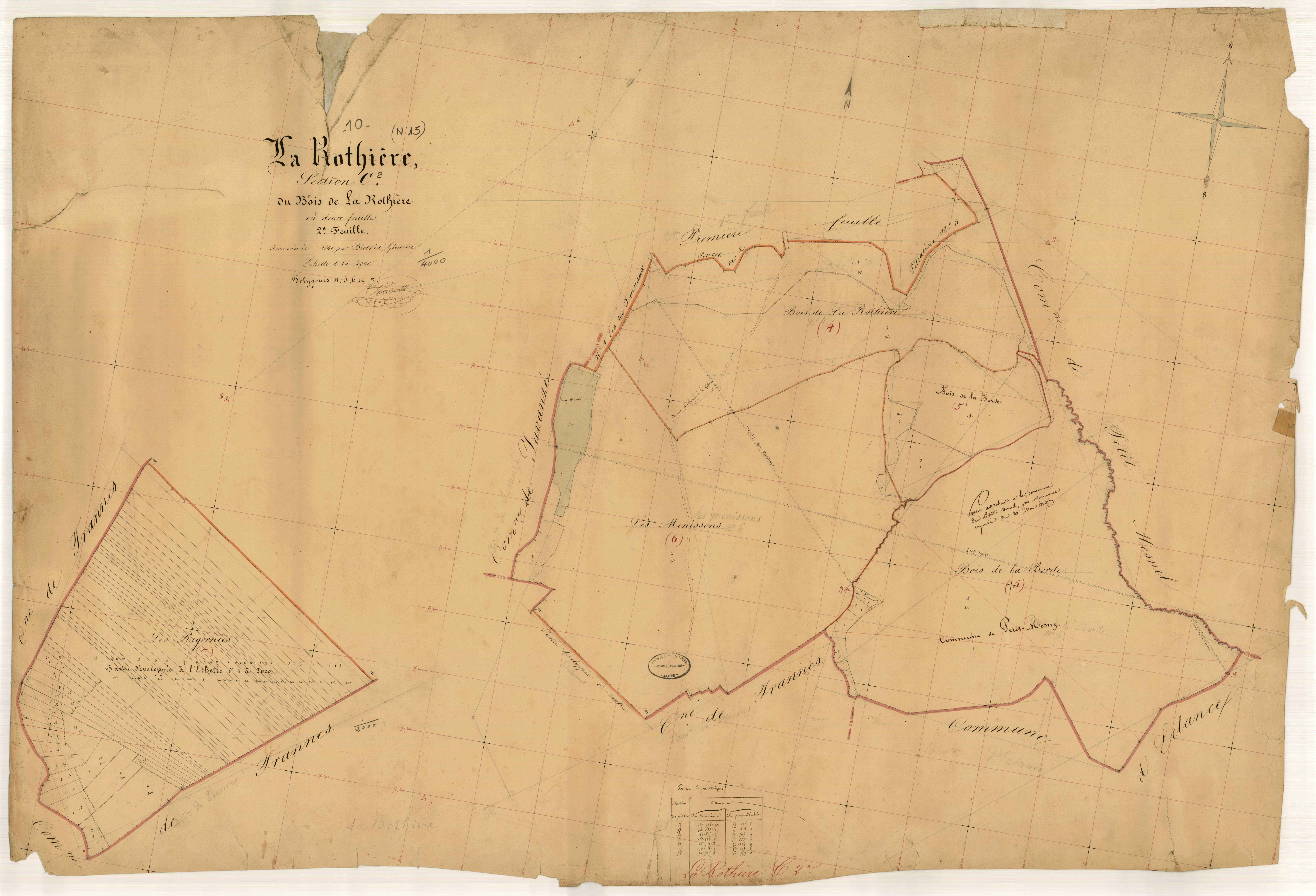 La Rothière, section C dite du Bois de la Rothière, feuille n° 2