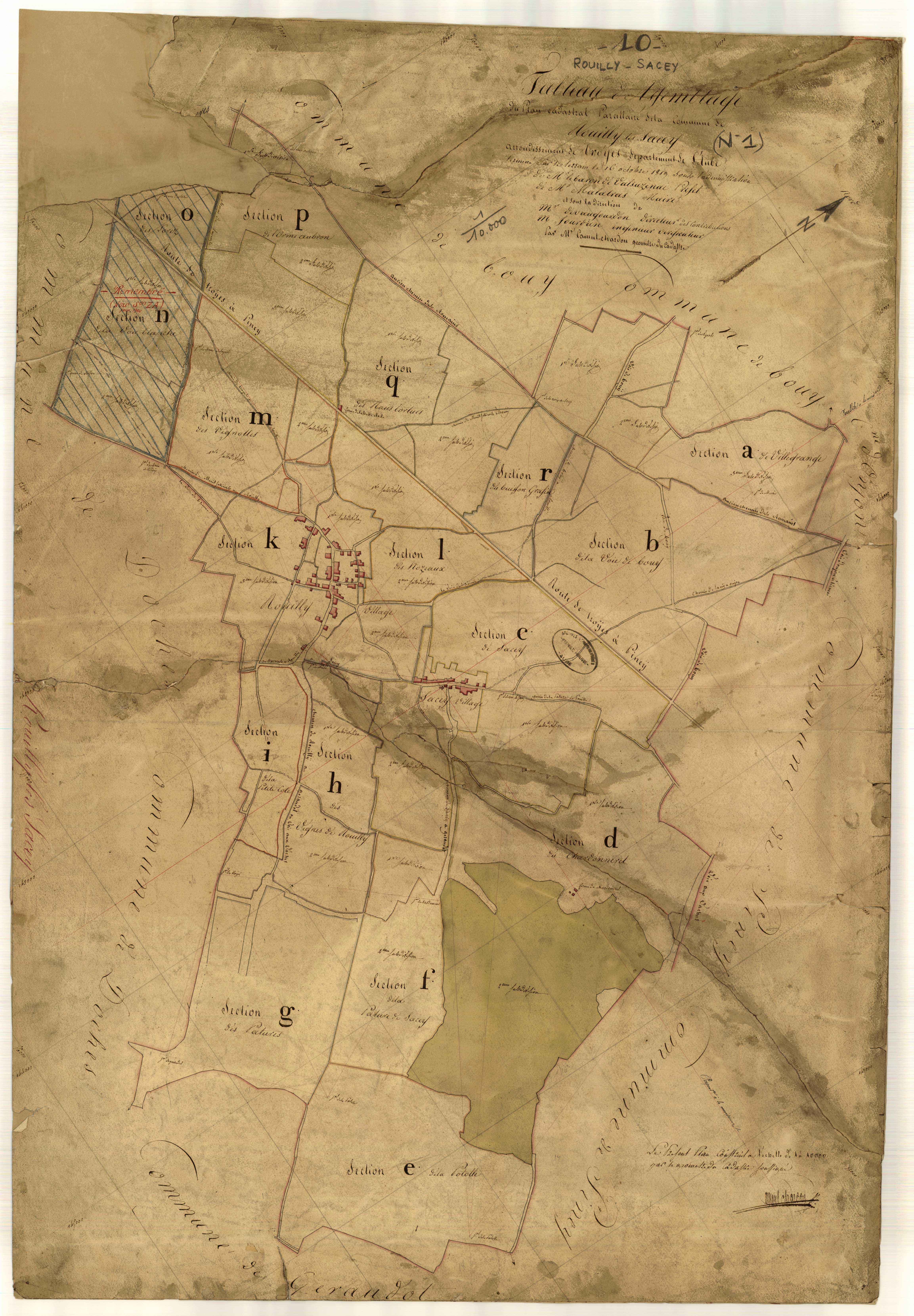 Rouilly-Sacey, tableau d'assemblage