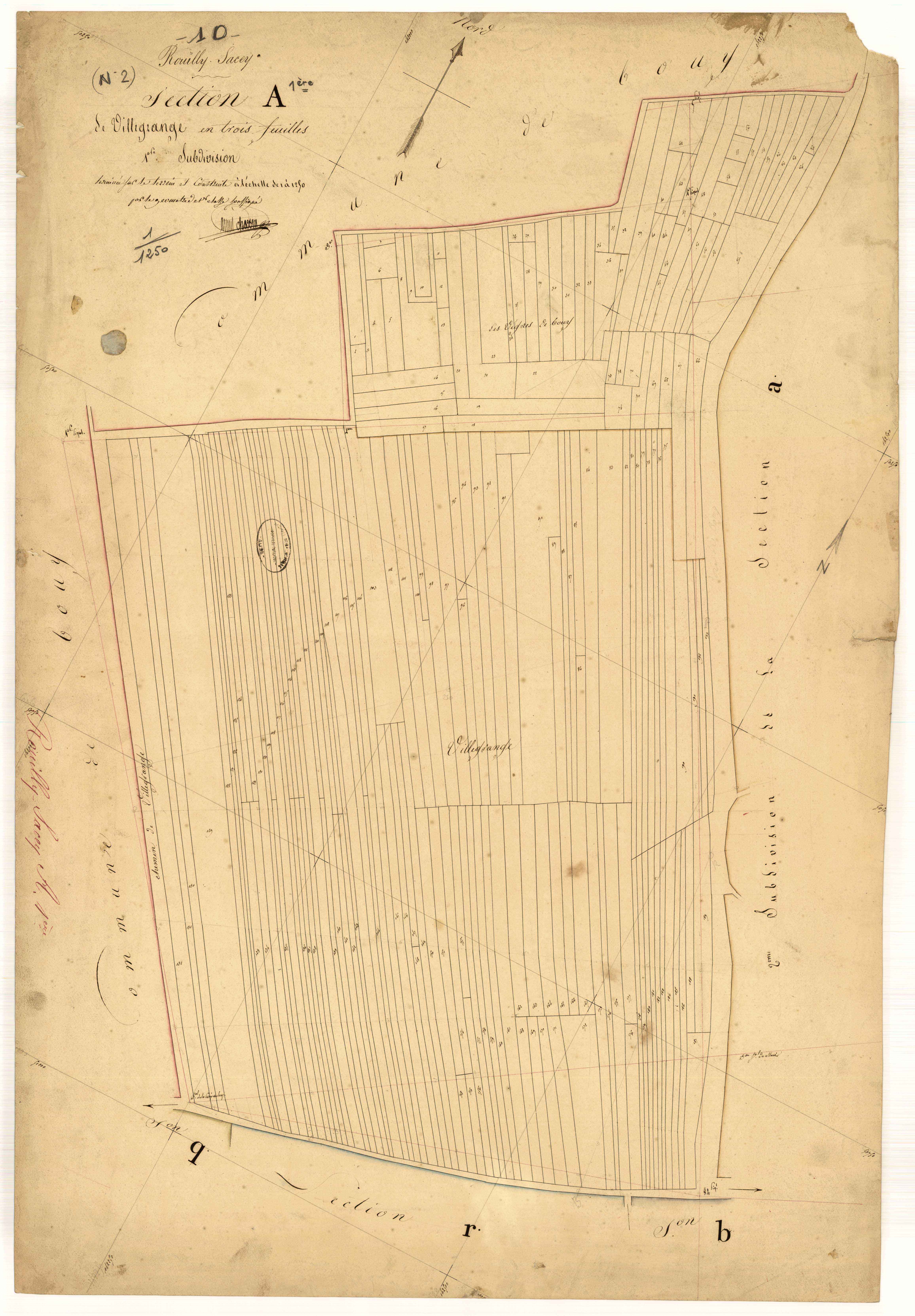 Rouilly-Sacey, section A dite de Villegrange, feuille n° 1