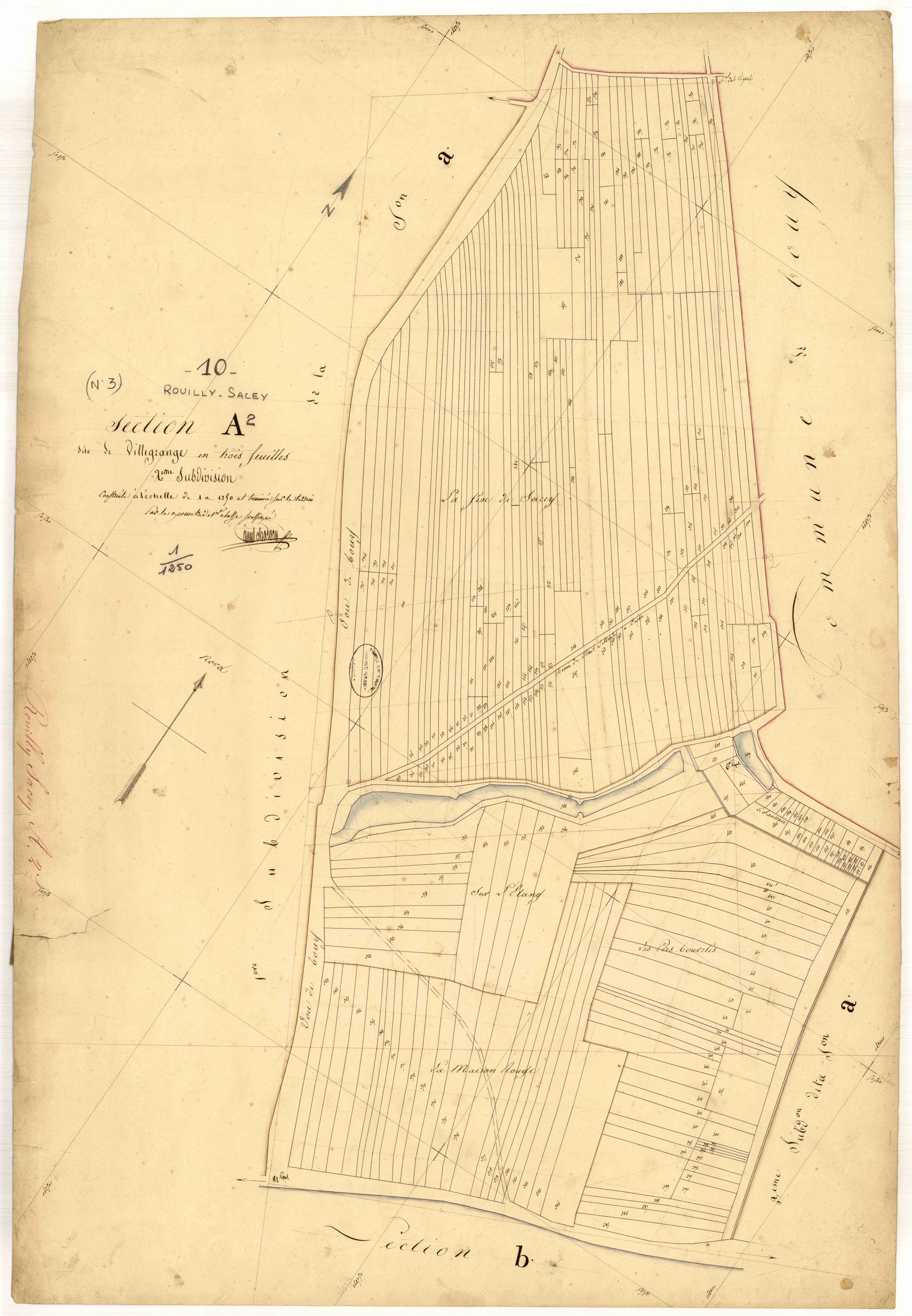 Rouilly-Sacey, section A dite de Villegrange, feuille n° 2