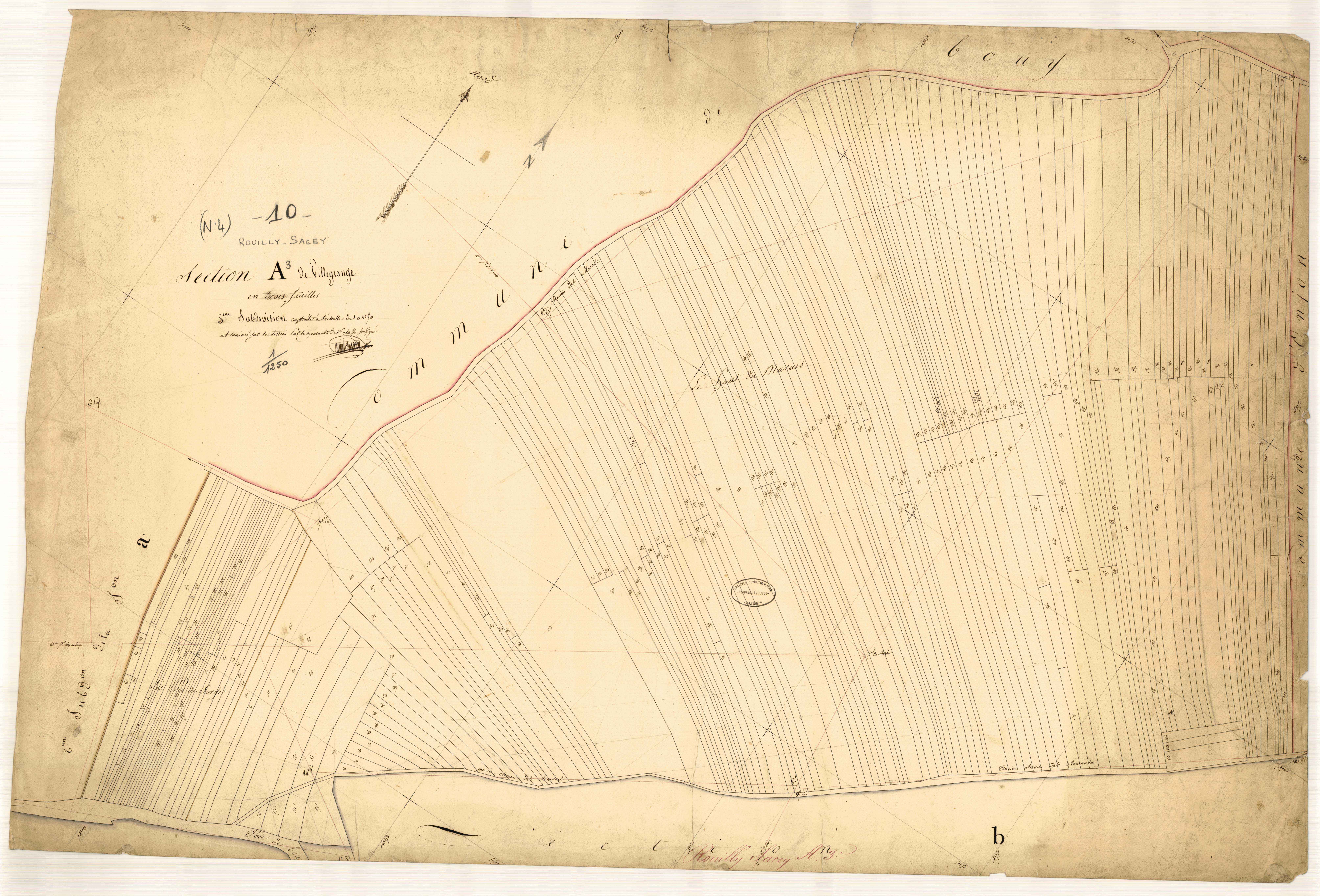 Rouilly-Sacey, section A dite de Villegrange, feuille n° 3