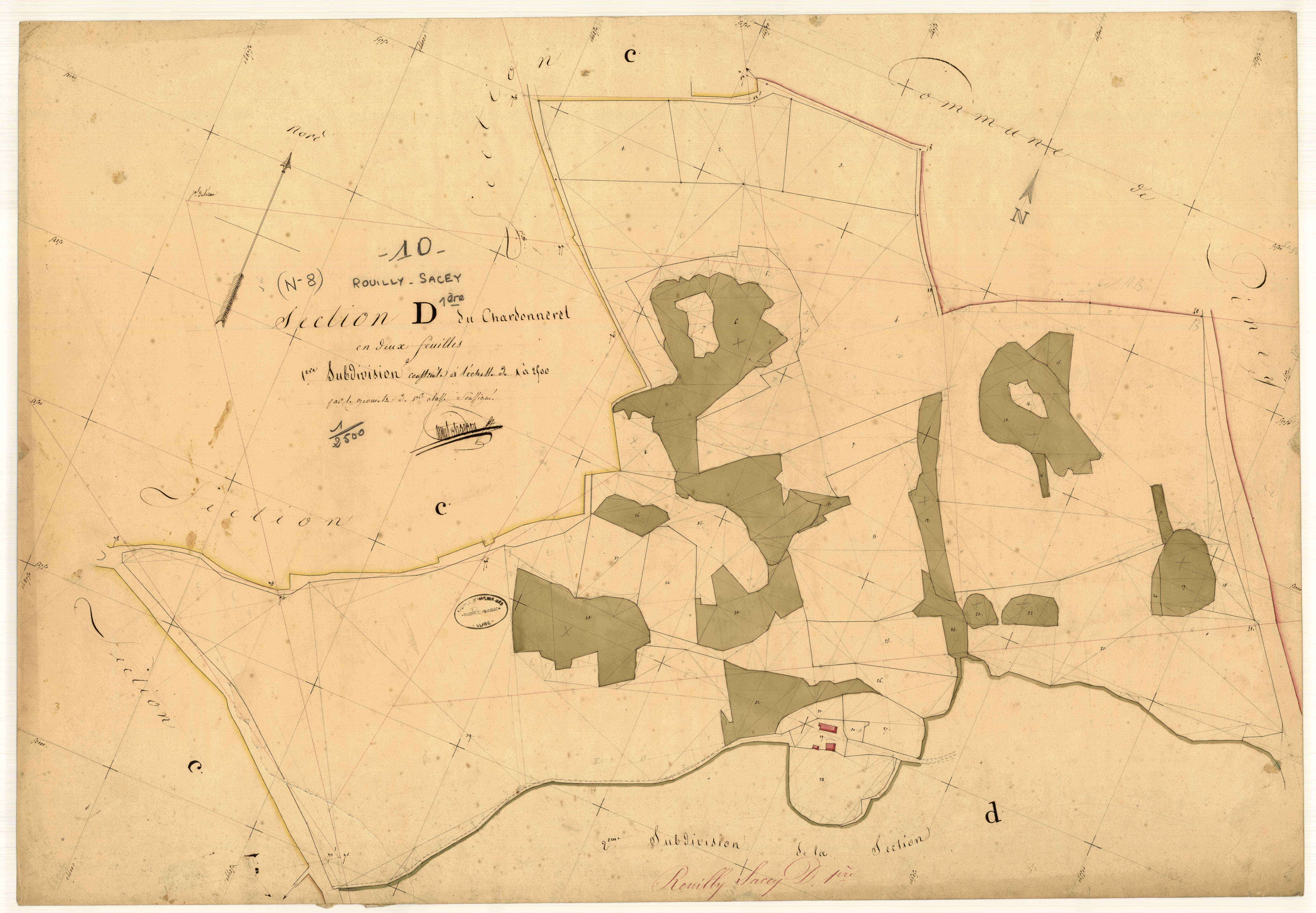 Rouilly-Sacey, section D dite du Chardonnerel, feuille n° 1