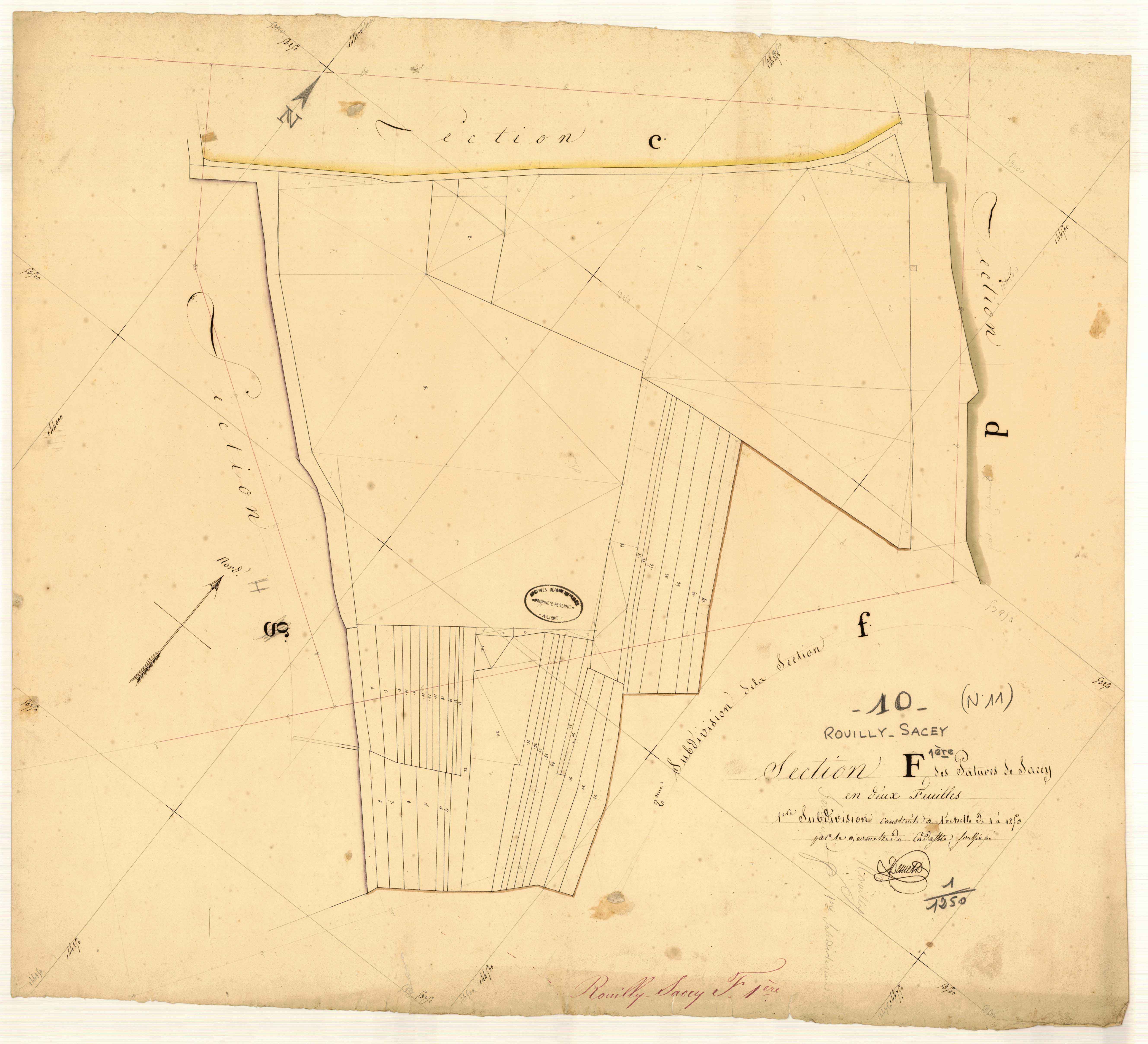 Rouilly-Sacey, section F dite des Pâtures de Sacey, feuille n° 1
