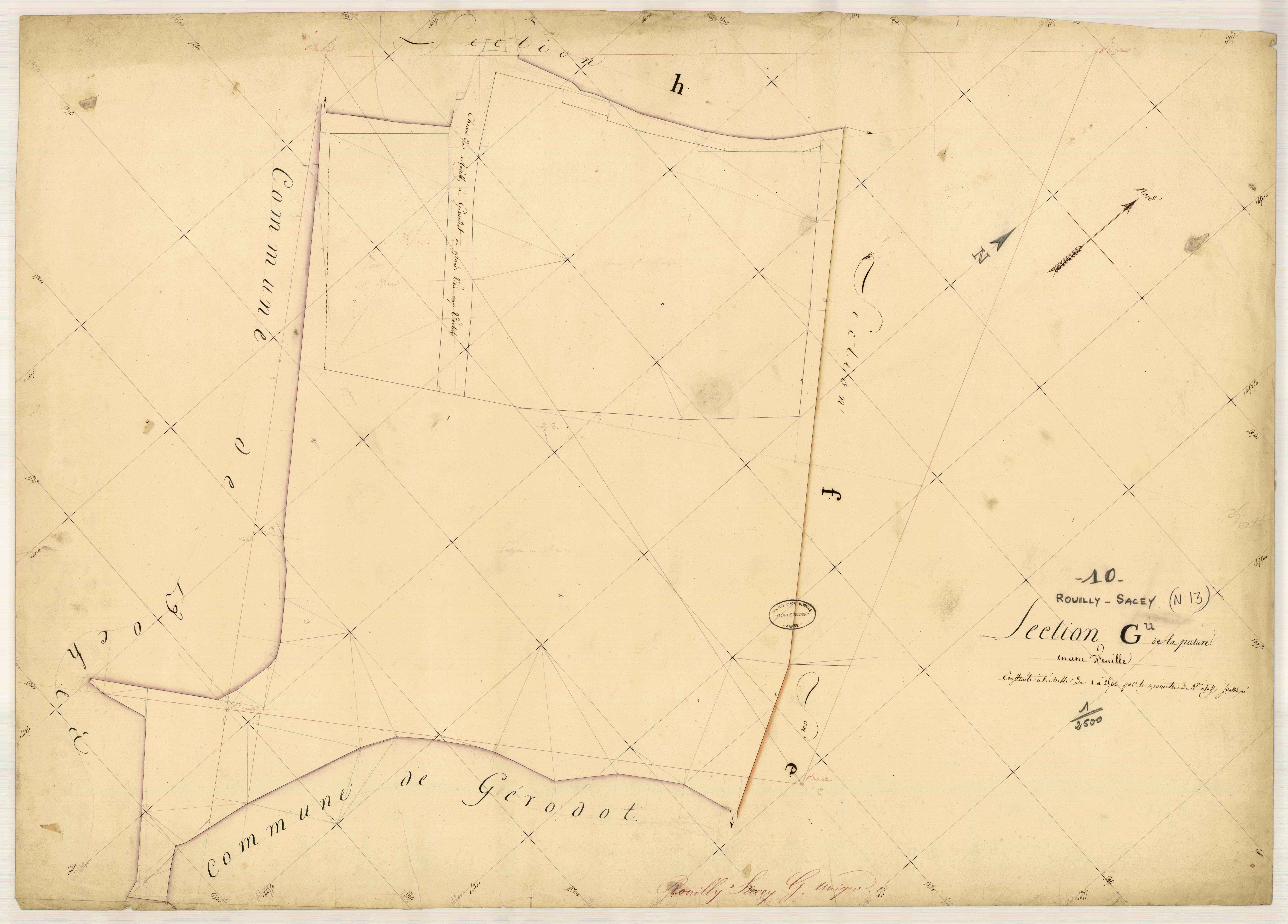 Rouilly-Sacey, section G dite de la Pâture