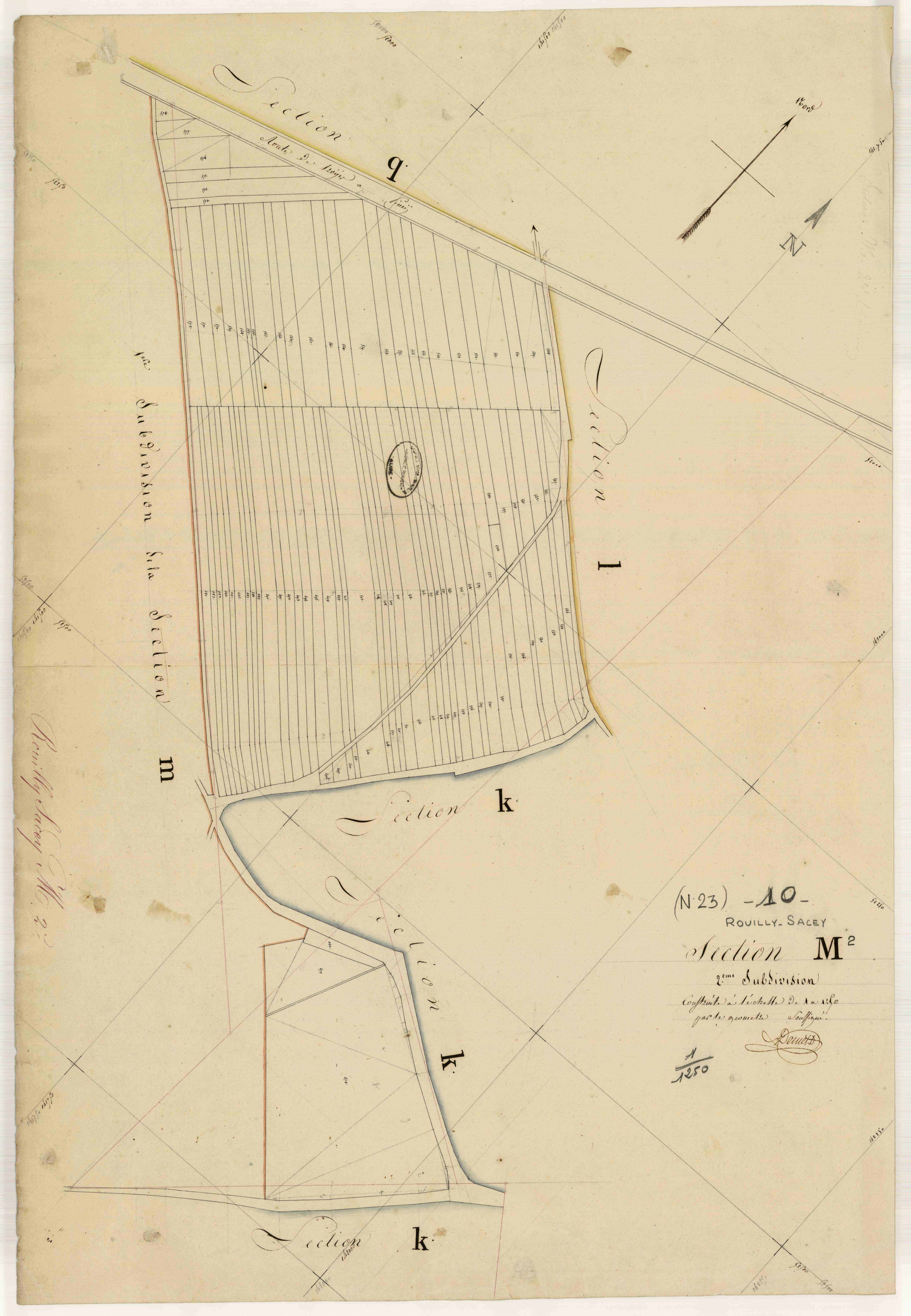 Rouilly-Sacey, section M dite des Vignolles, feuille n° 2