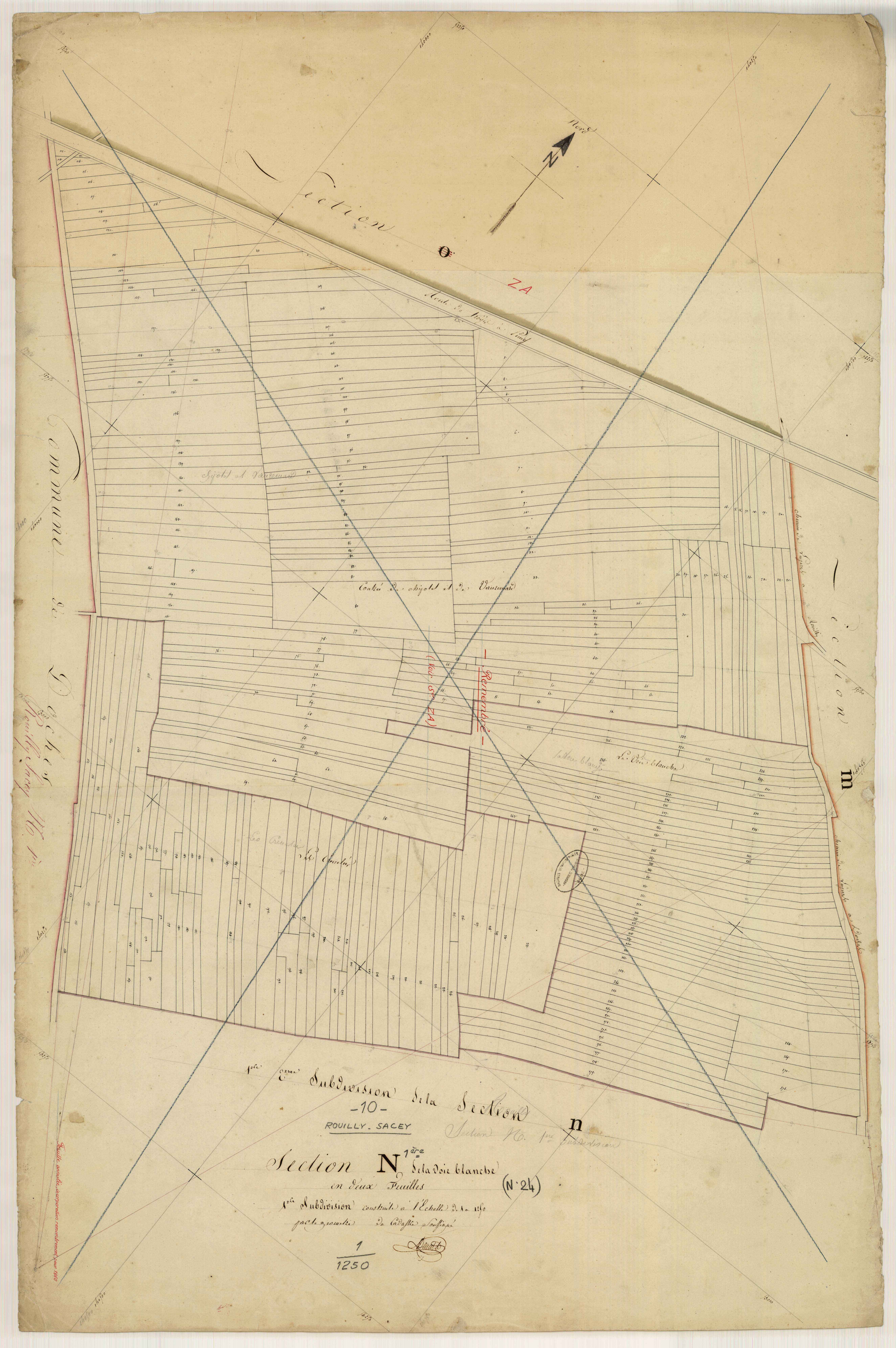 Rouilly-Sacey, section N dite de la Voie Blanche, feuille n° 1