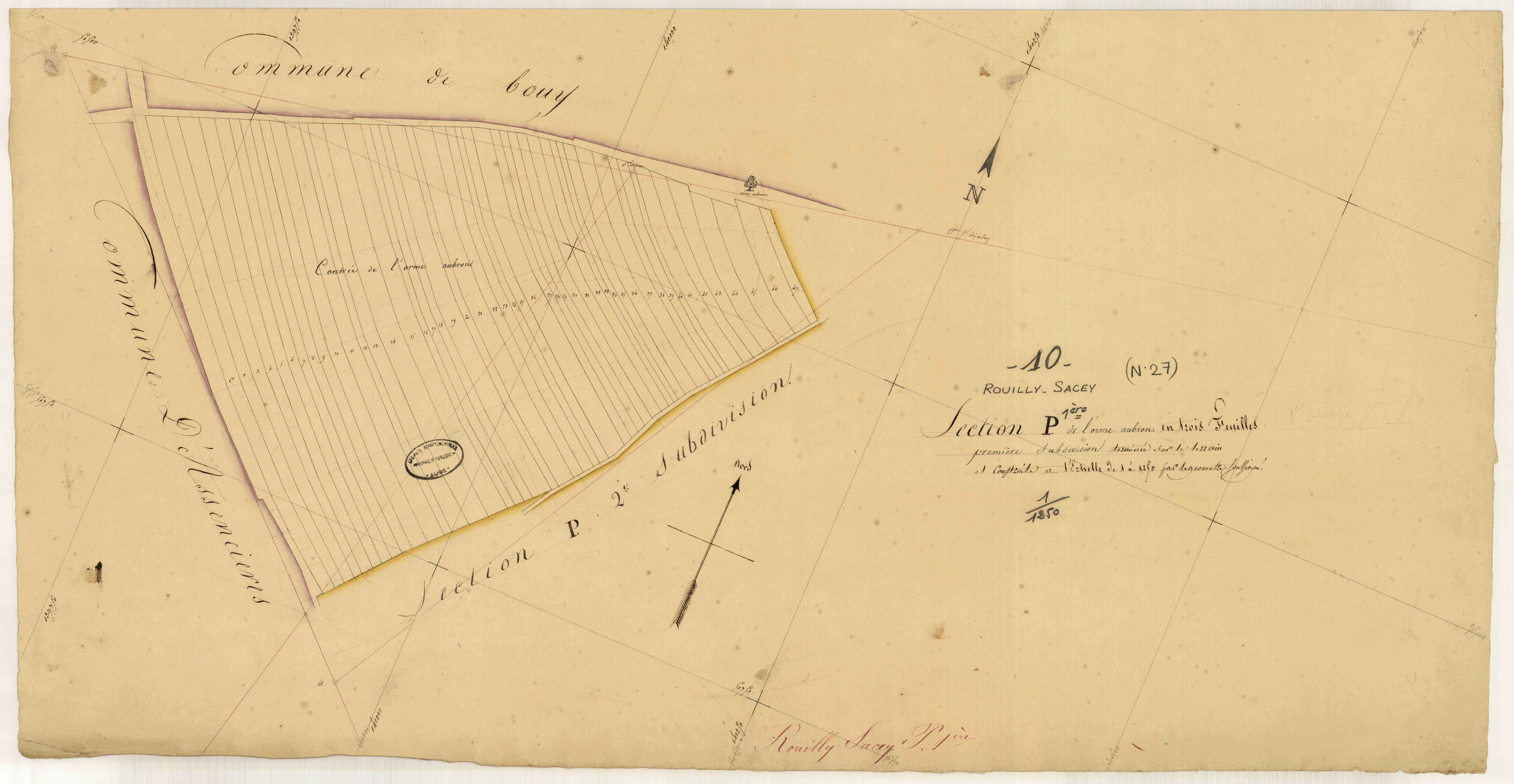 Rouilly-Sacey, section P dite de l'Orme Aubron, feuille n° 1