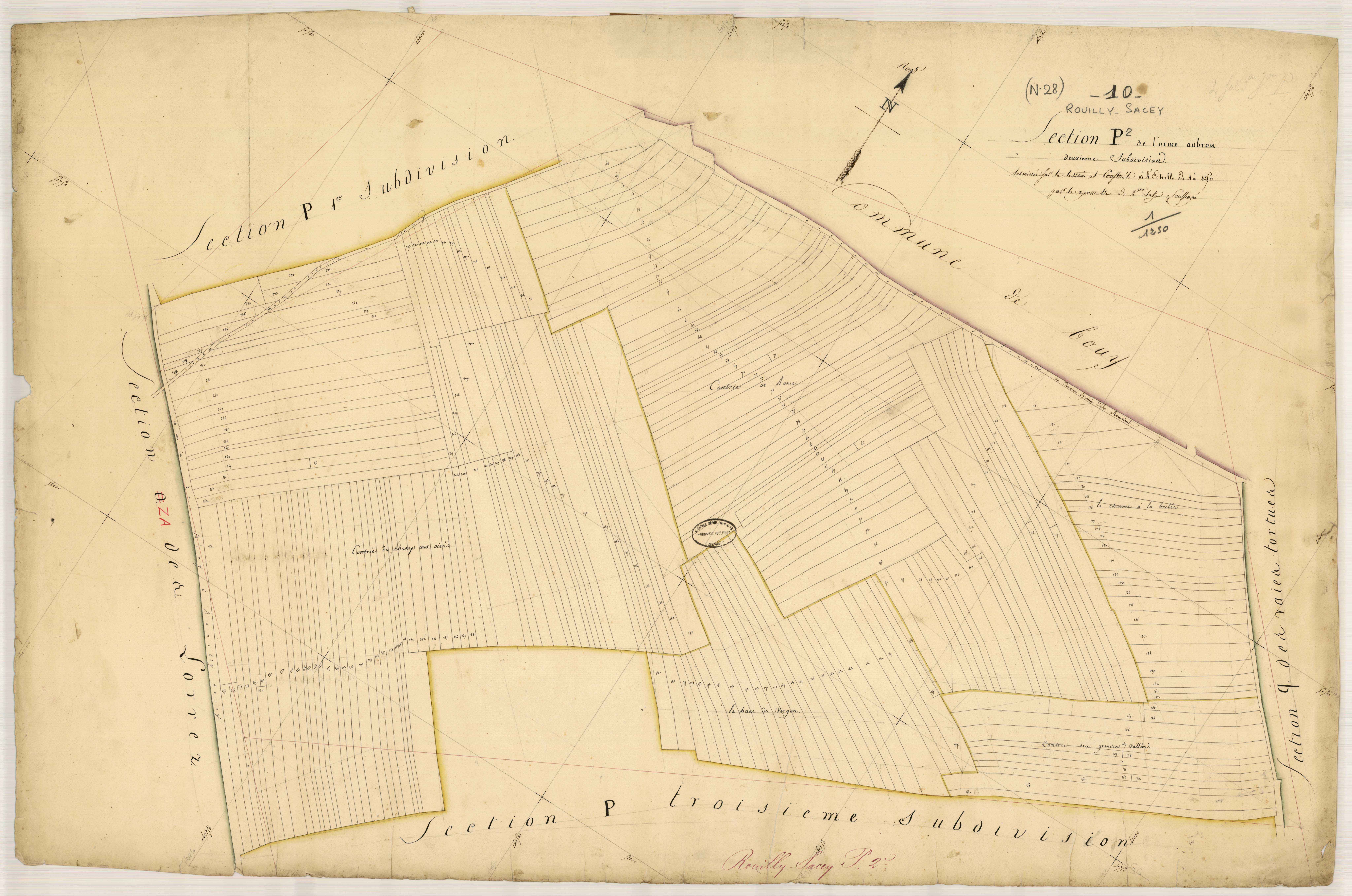 Rouilly-Sacey, section P dite de l'Orme Aubron, feuille n° 2