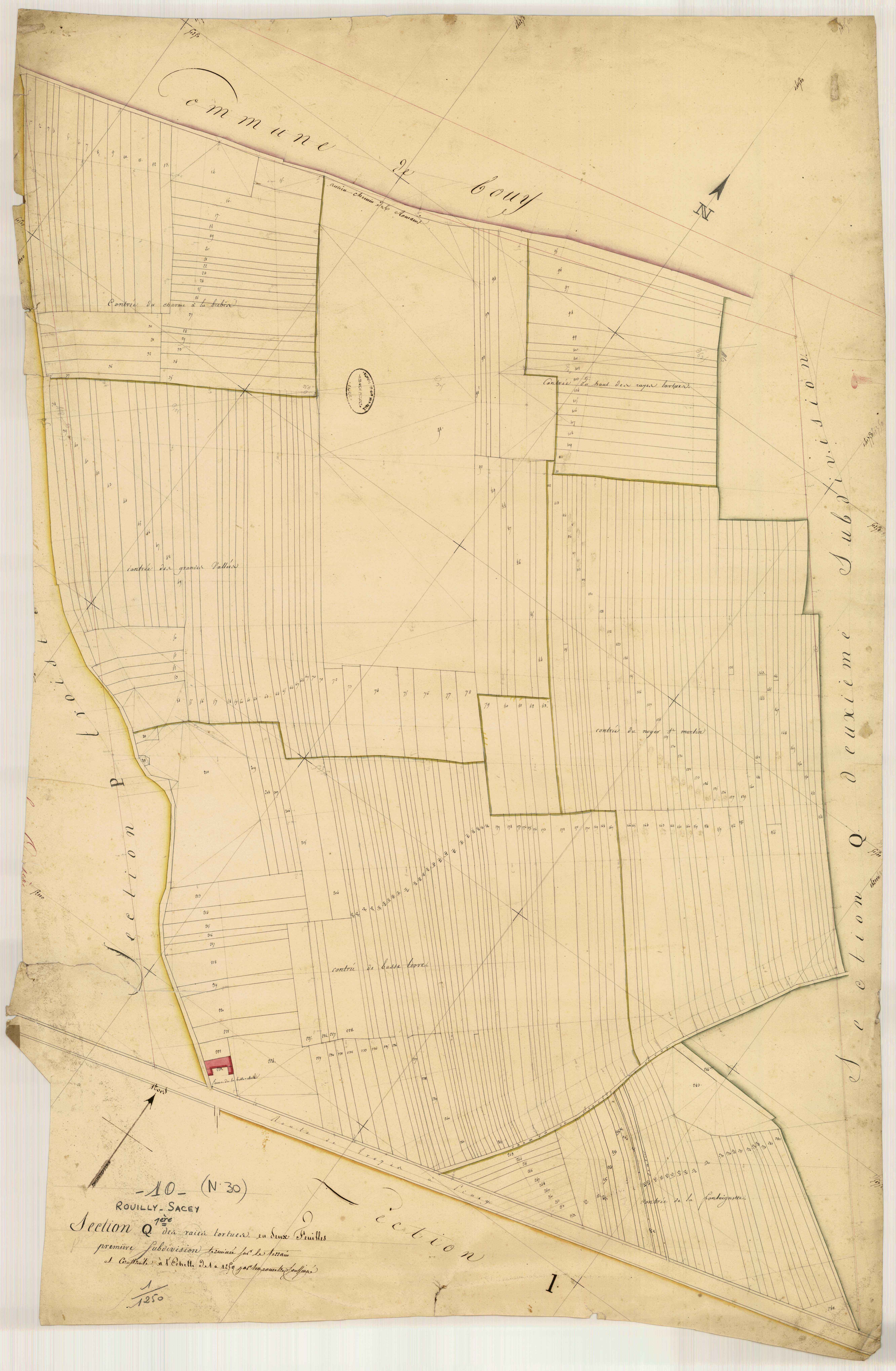 Rouilly-Sacey, section Q dite des Raies Tortues, feuille n° 1