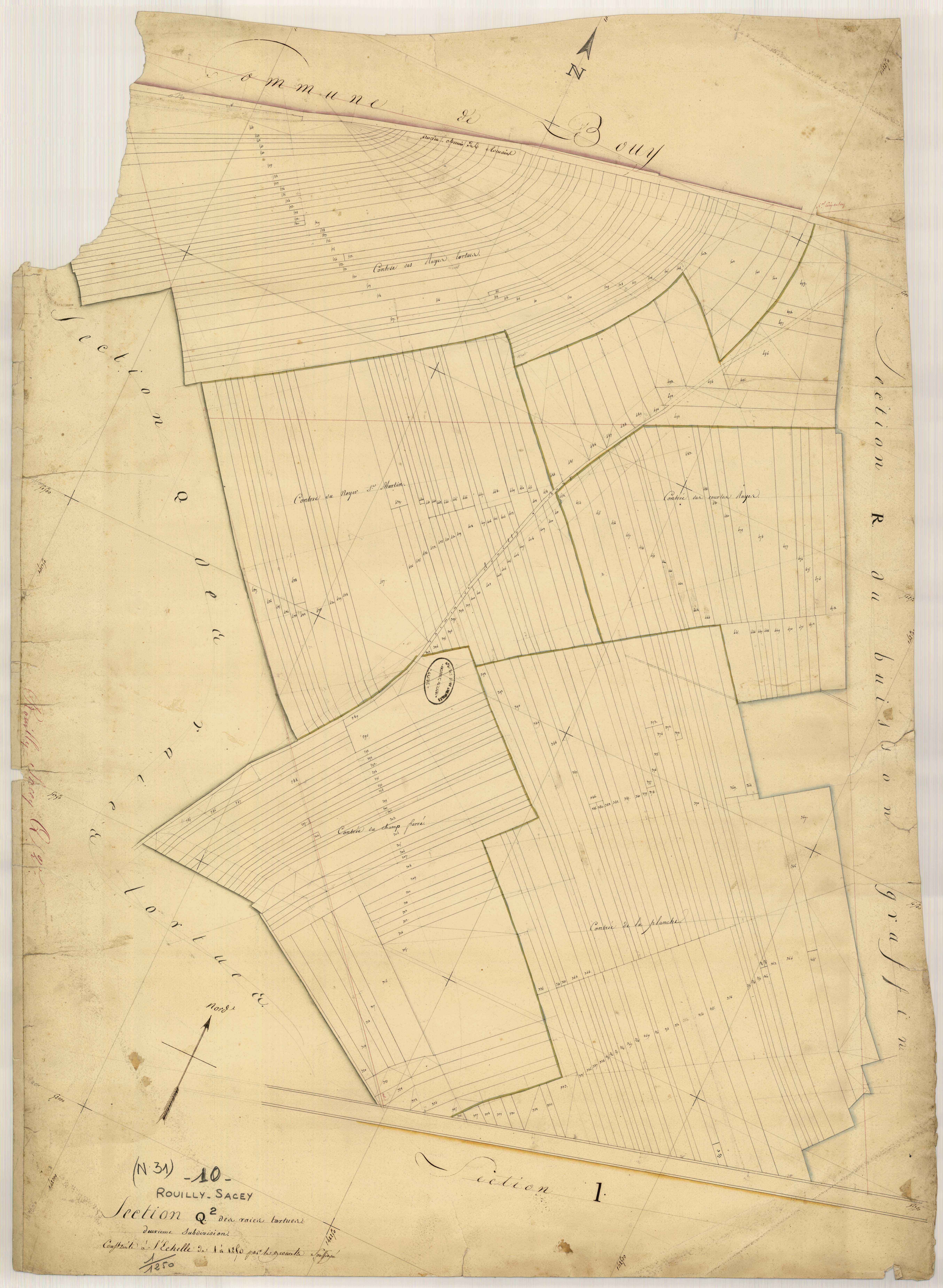 Rouilly-Sacey, section Q dite des Raies Tortues, feuille n° 2
