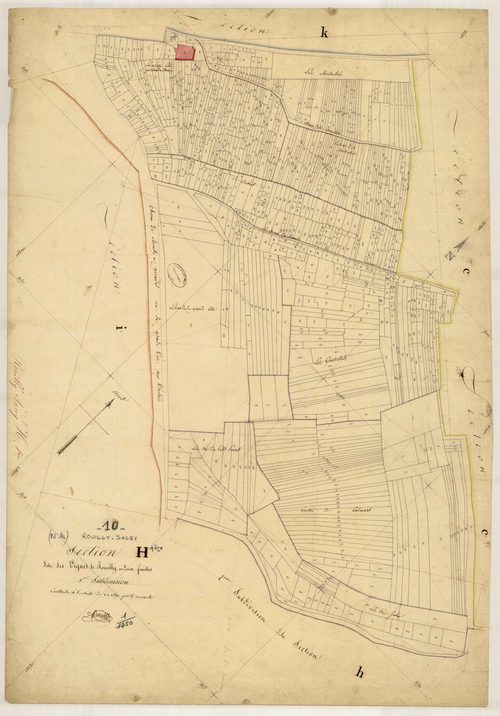 Rouilly-Sacey, section H dite des Vignes de Rouilly, feuille n° 1