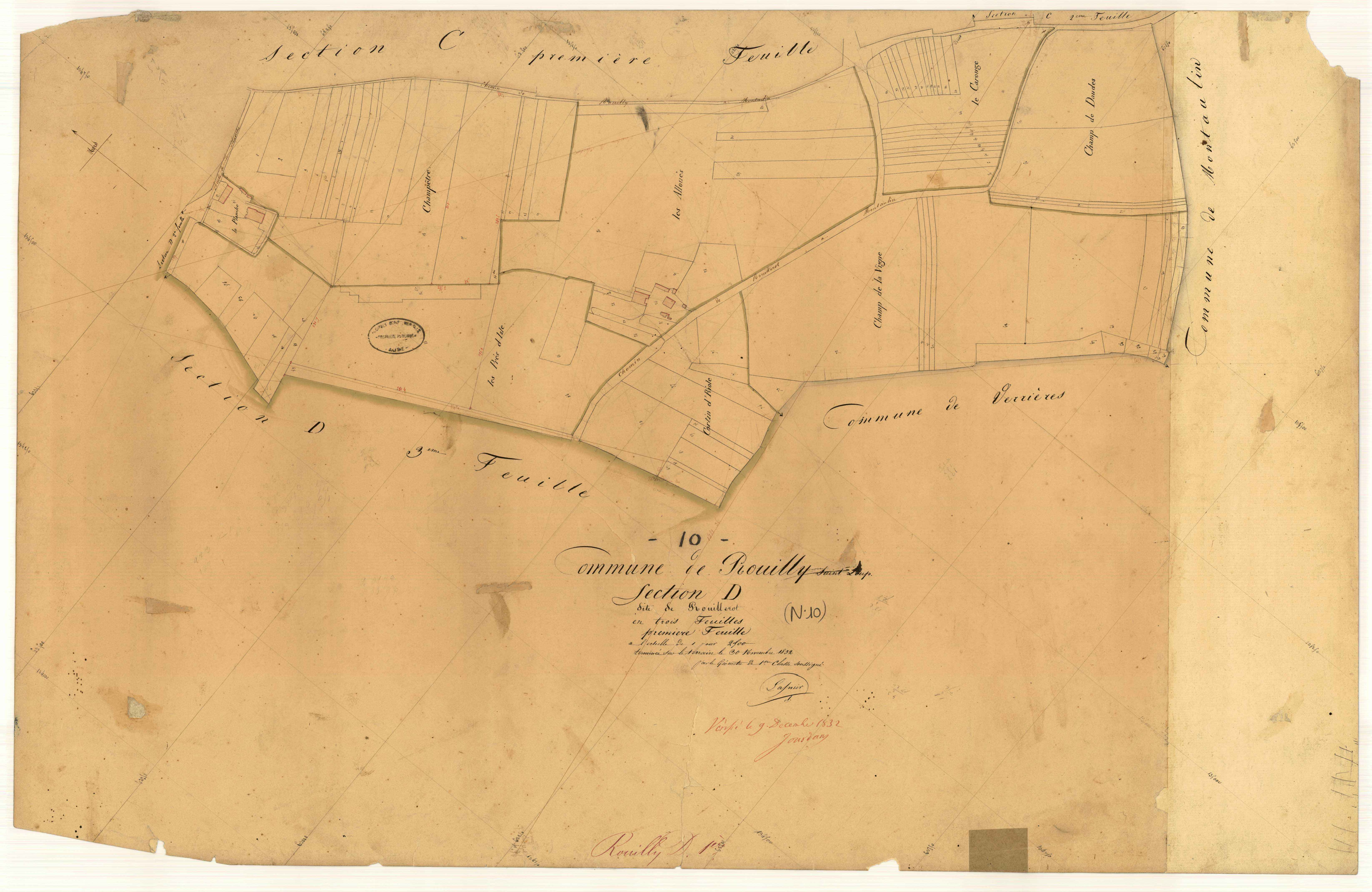 Rouilly-Saint-Loup, section D dite de Rouillerot, feuille n° 1