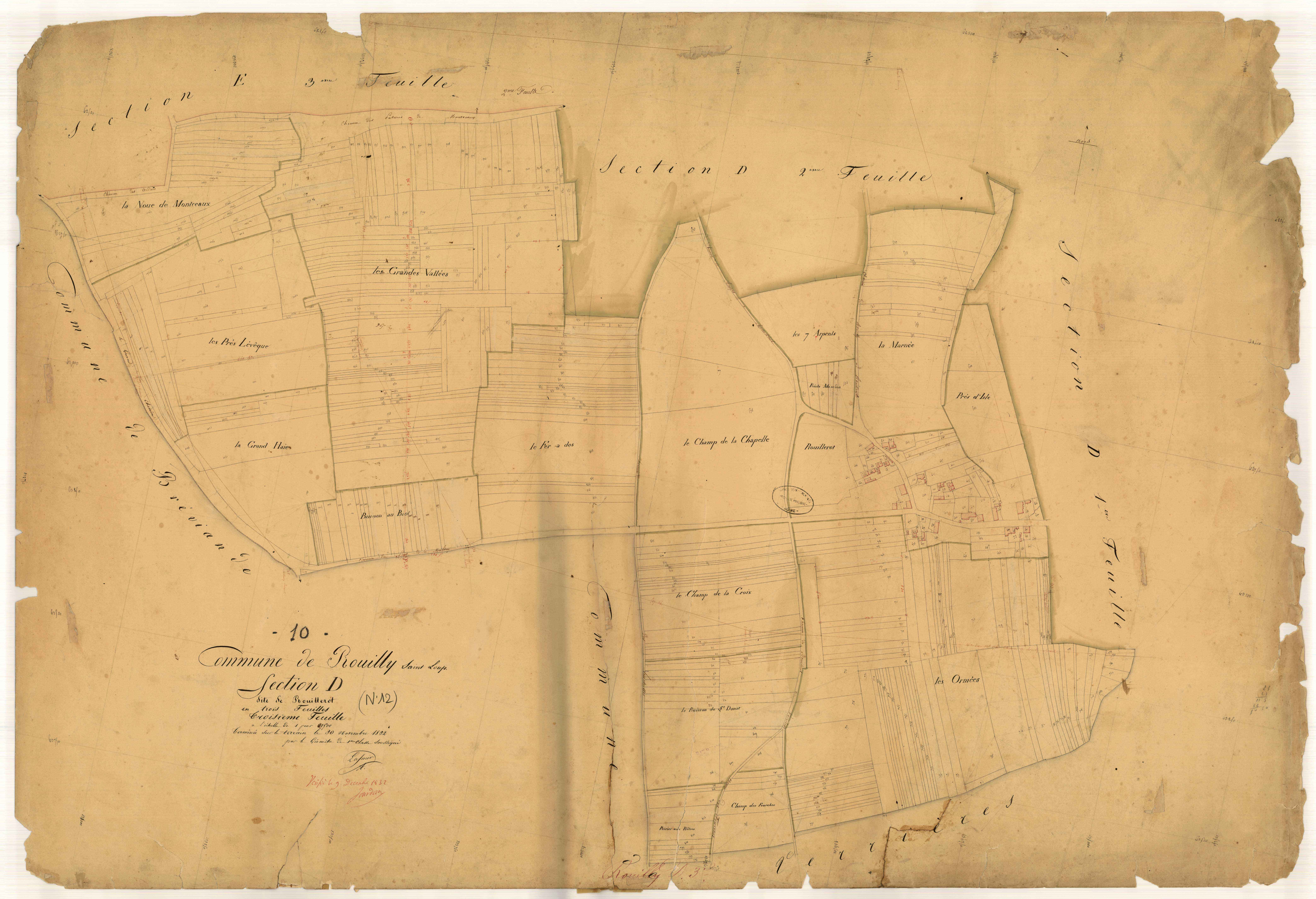 Rouilly-Saint-Loup, section D dite de Rouillerot, feuille n° 3