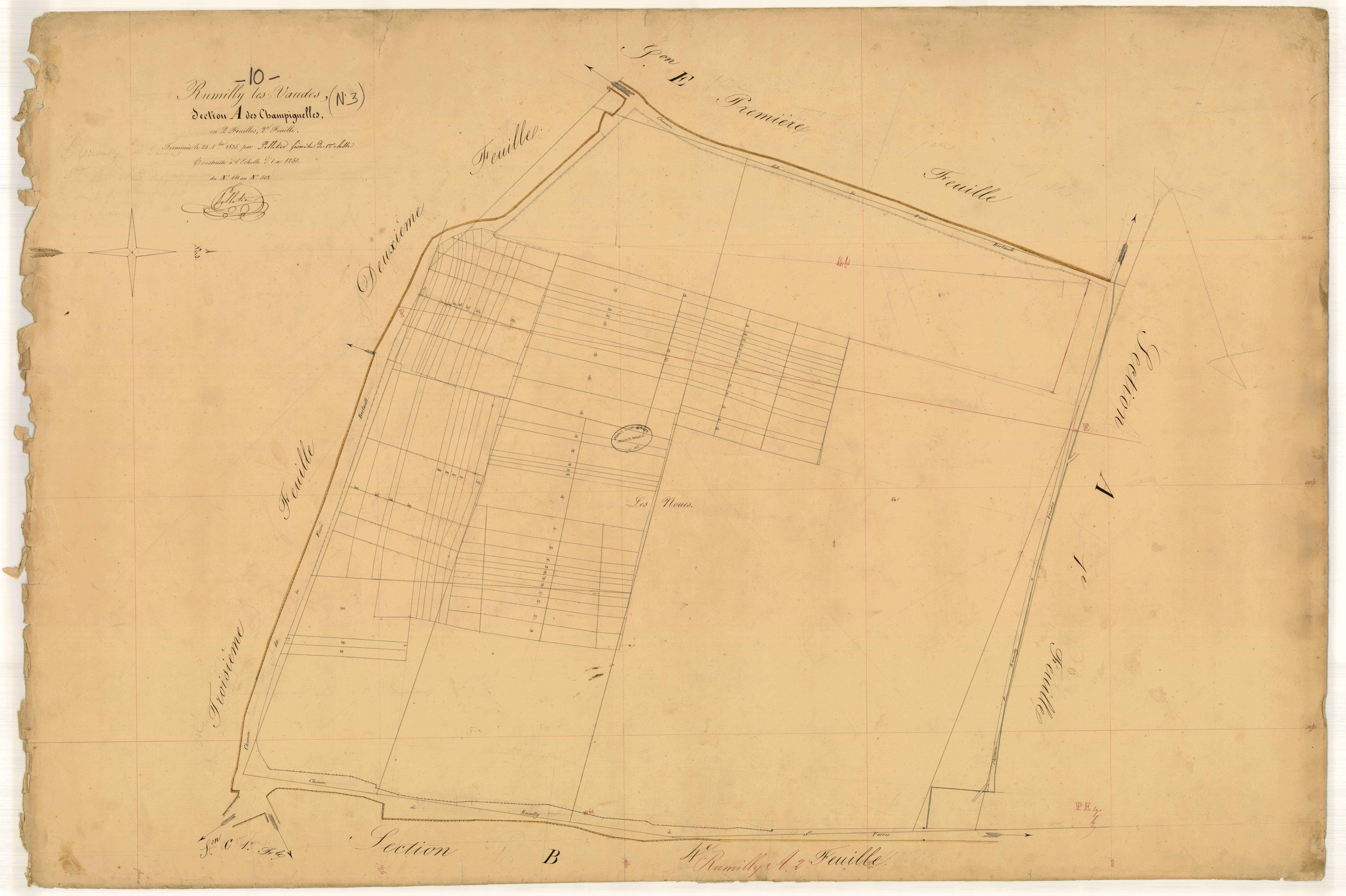 Rumilly-les-Vaudes, section A dite des Champignelles, feuille n° 2, parcelles n° 441-502