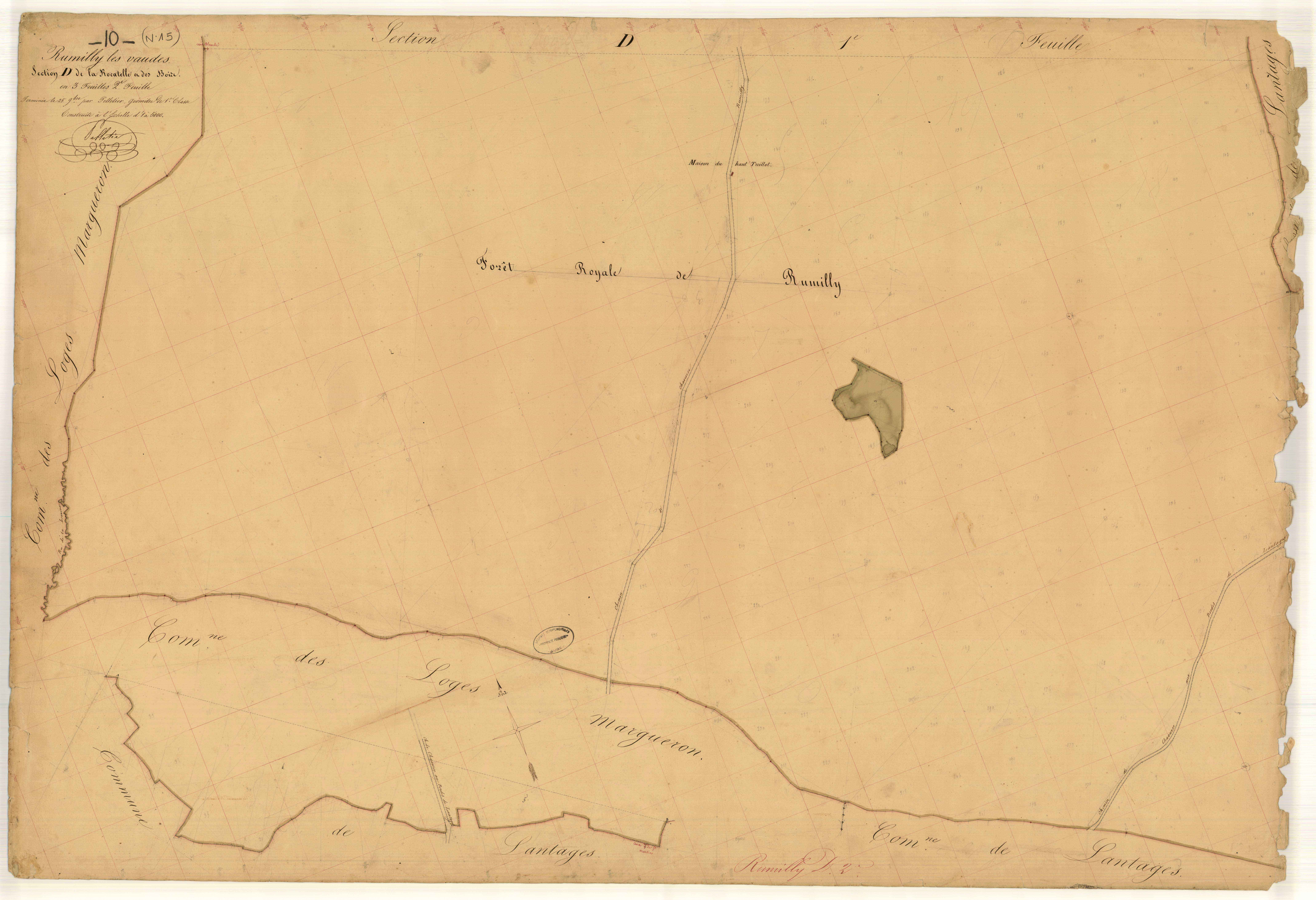Rumilly-les-Vaudes, section D dite de la Rocatelle et des Bois, feuille n° 2