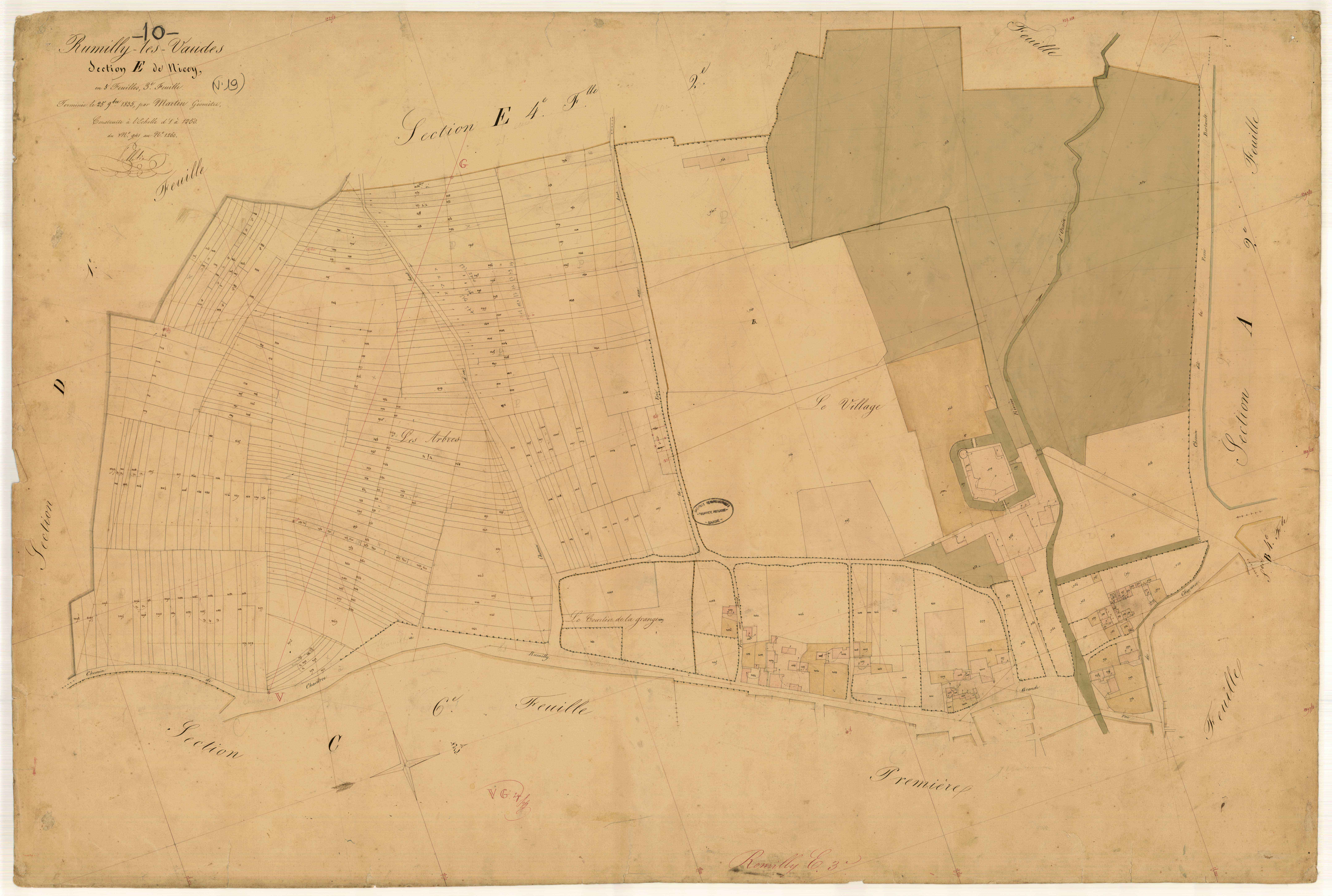 Rumilly-les-Vaudes, section E dite de Nicey, feuille n° 3, parcelles n° 941-1260