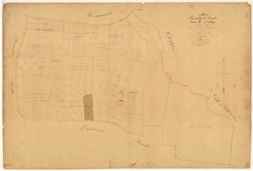 Rumilly-les-Vaudes, section C dite du Village, feuille n° 3, parcelles n° 443-590