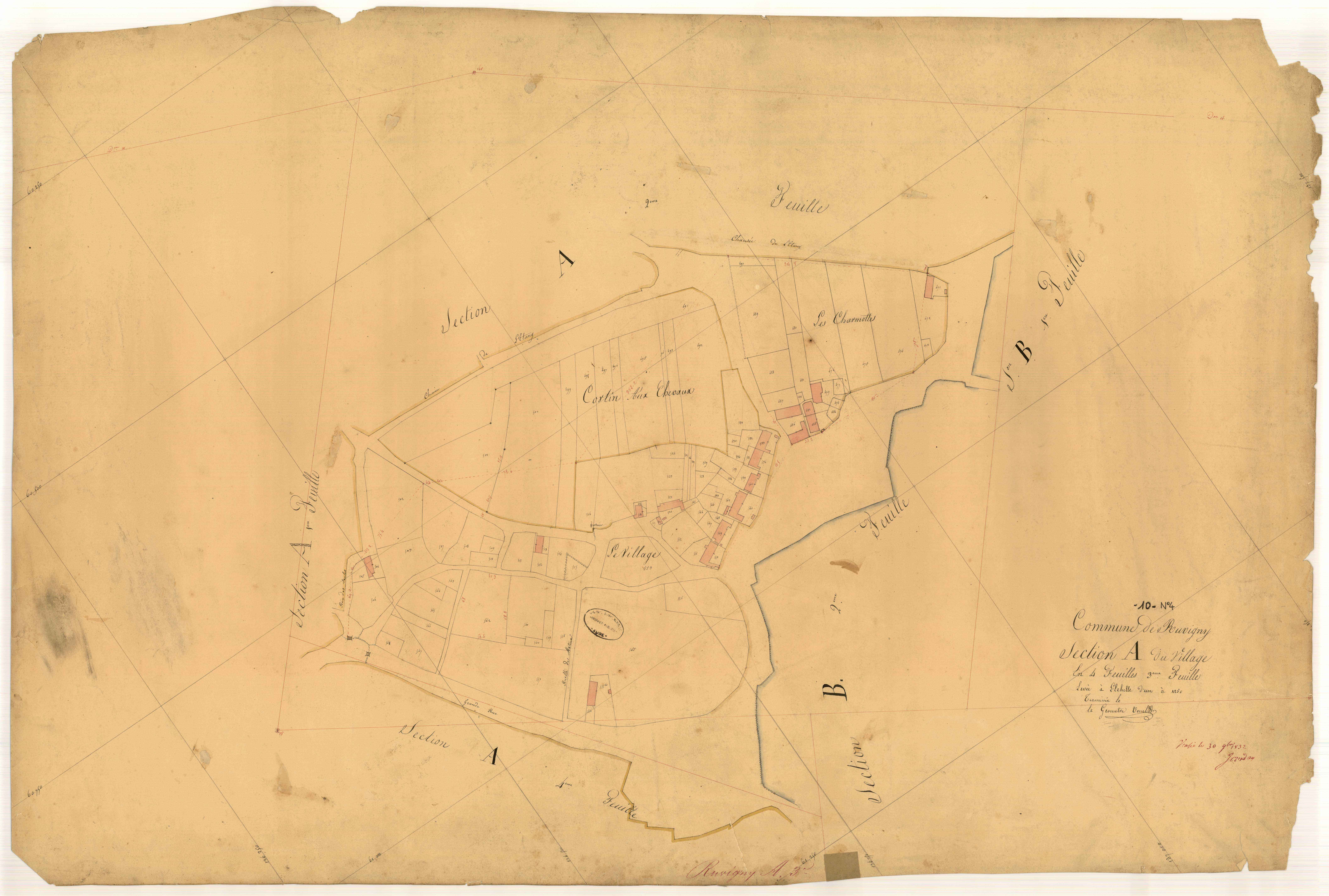 Ruvigny, section A dite du Village, feuille n° 3