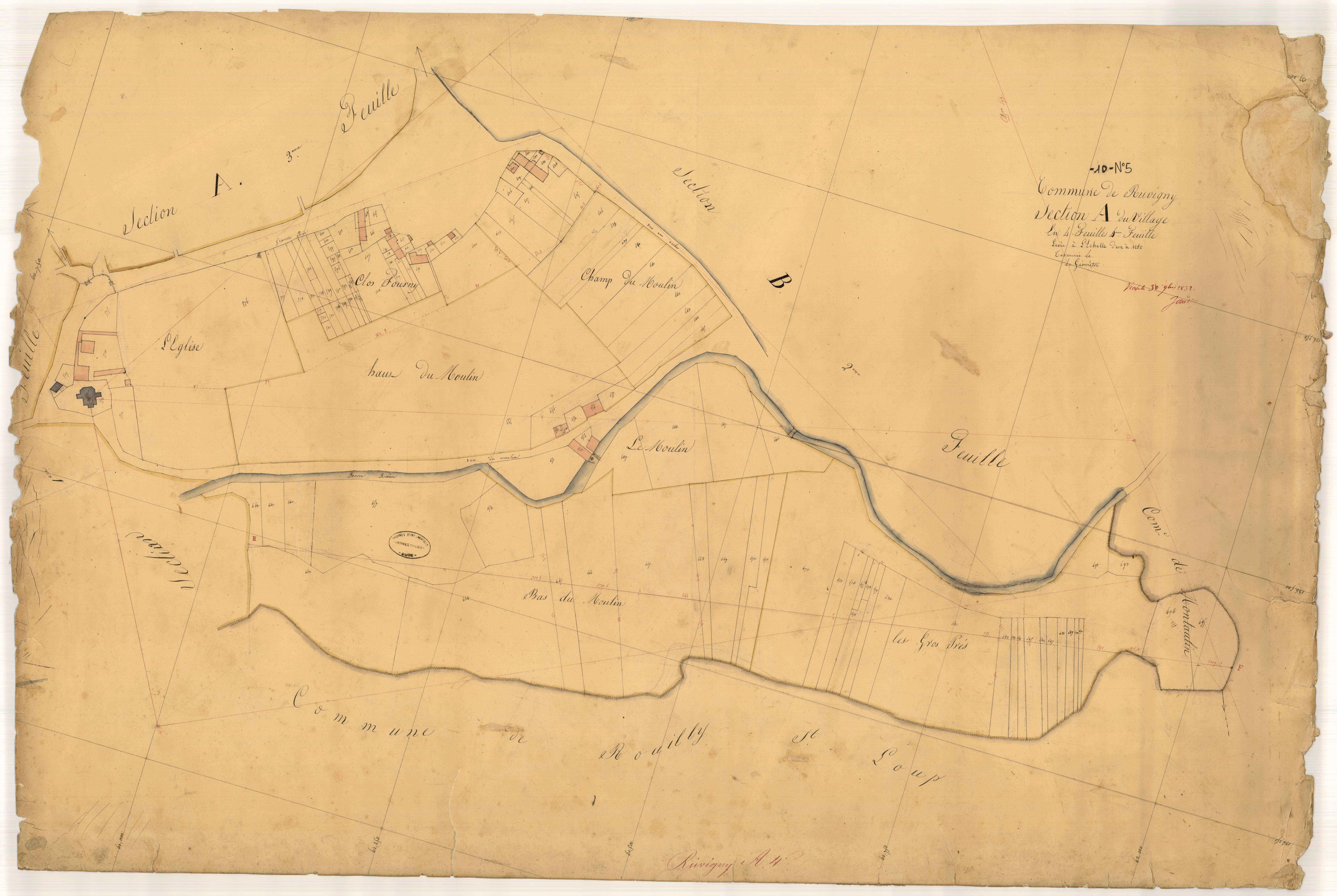 Ruvigny, section A dite du Village, feuille n° 4