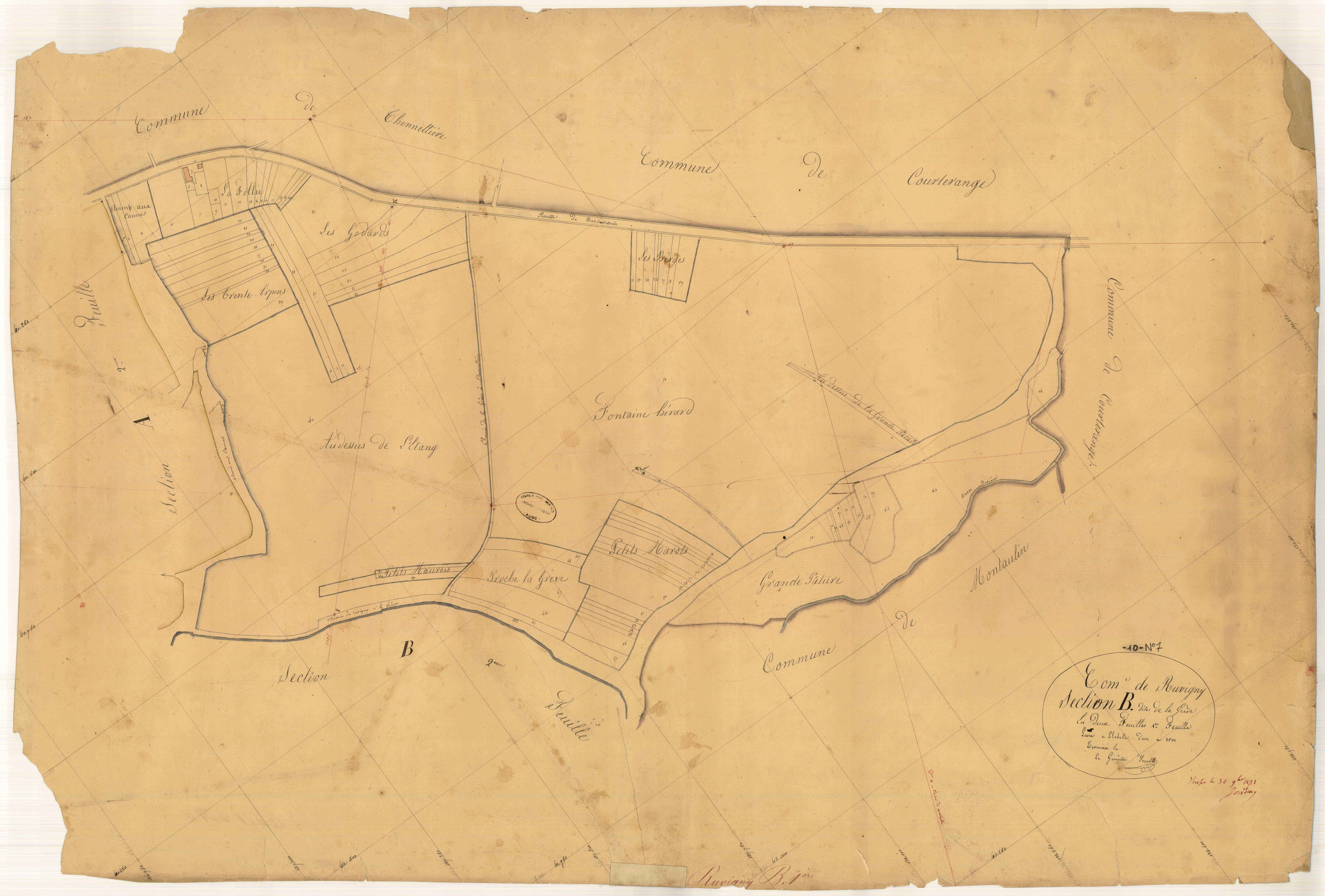 Ruvigny, section B dite de la Grève, feuille n° 2
