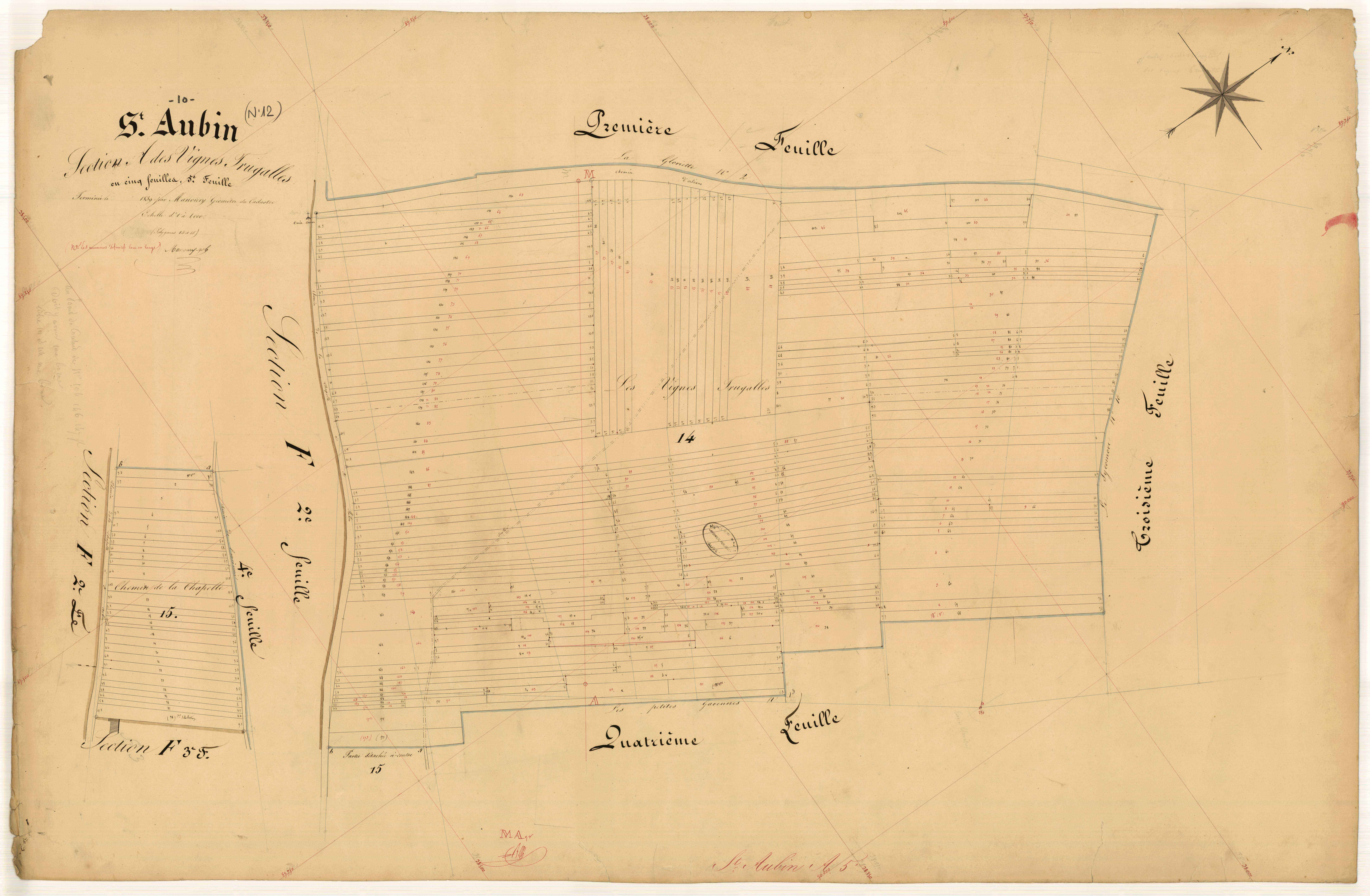Saint-Aubin, section A dite des Vignes Trugalles, feuille n° 5