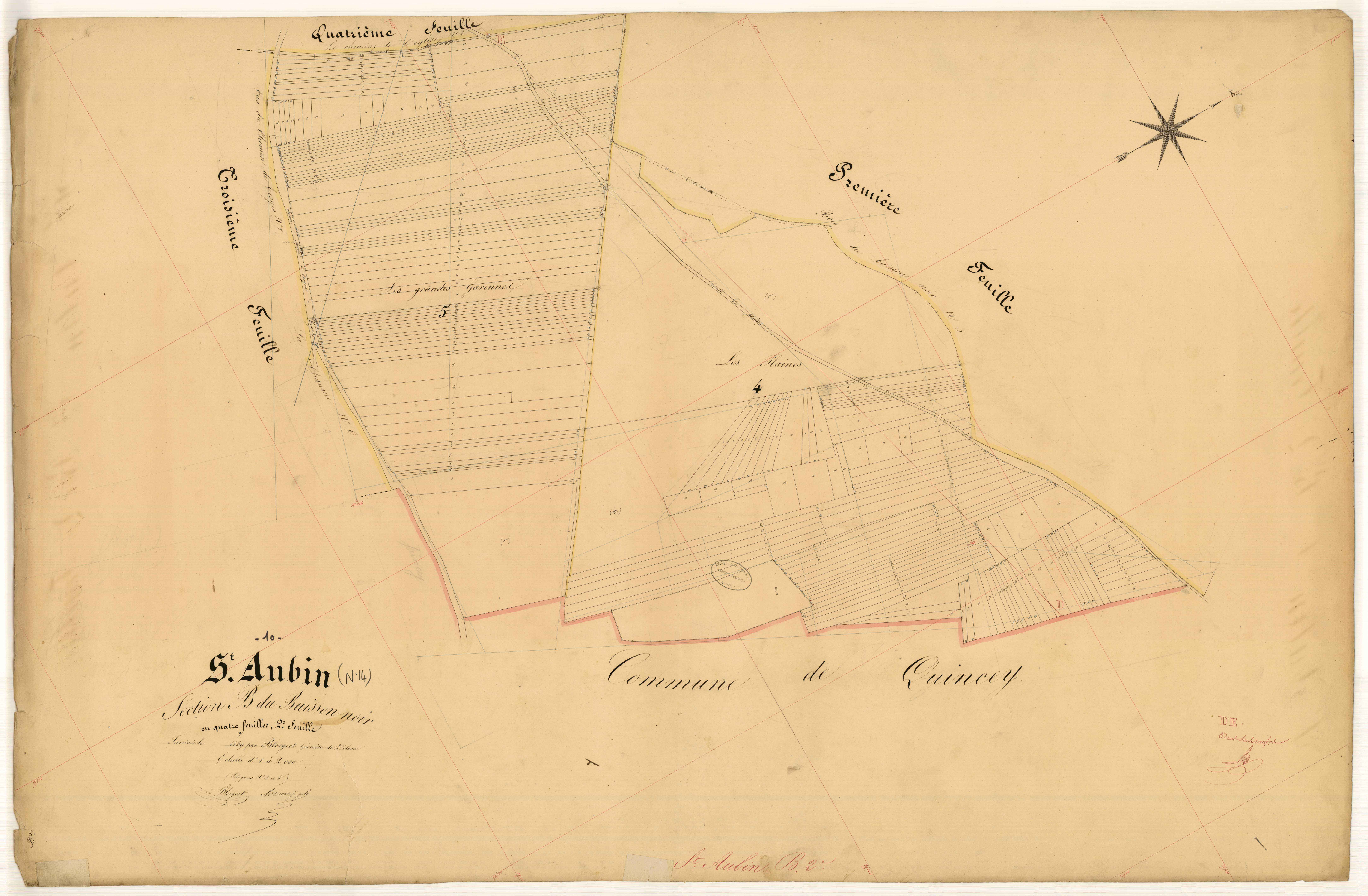 Saint-Aubin, section B dite du Buisson Noir, feuille n° 2