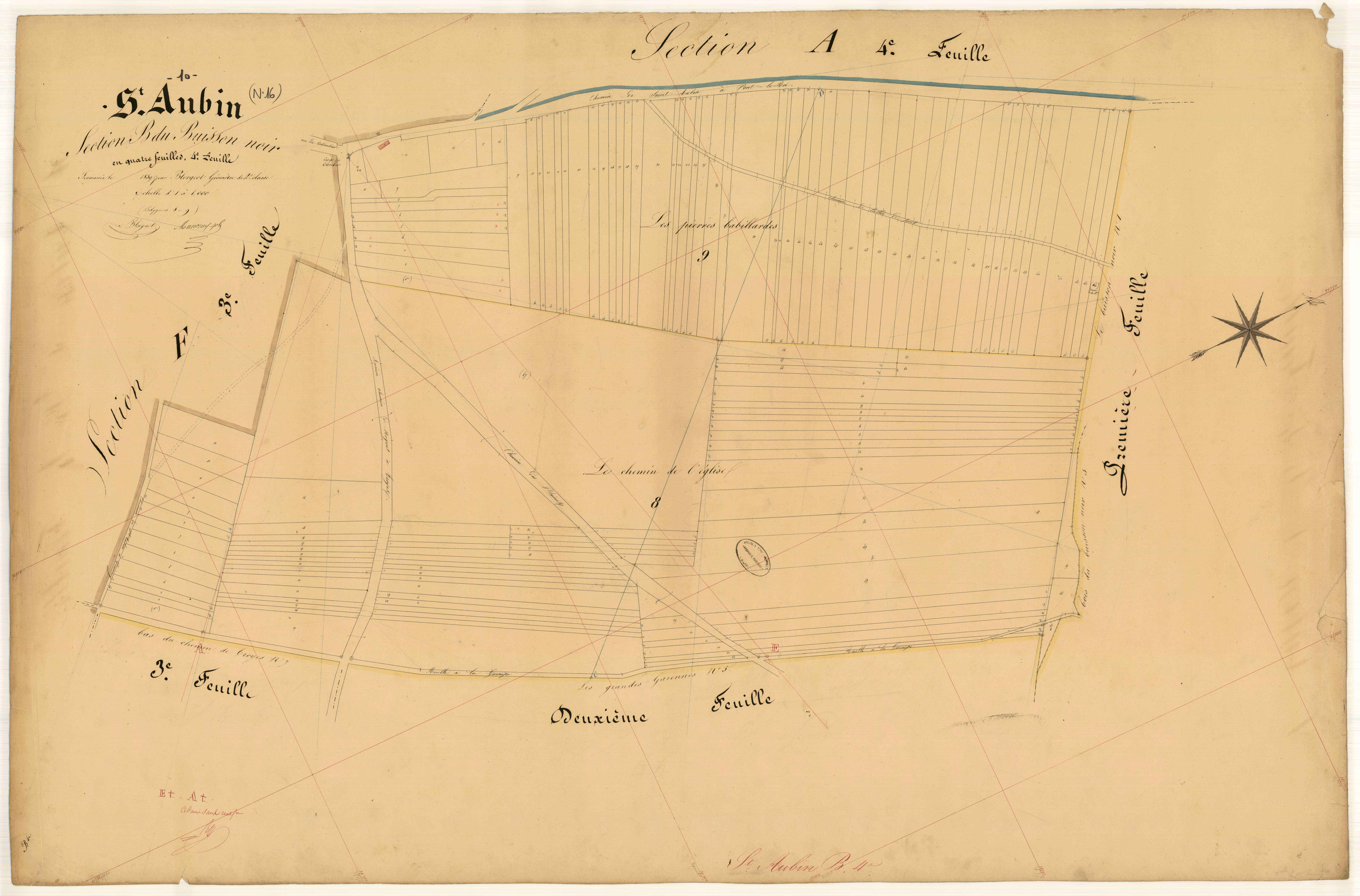 Saint-Aubin, section B dite du Buisson Noir, feuille n° 4