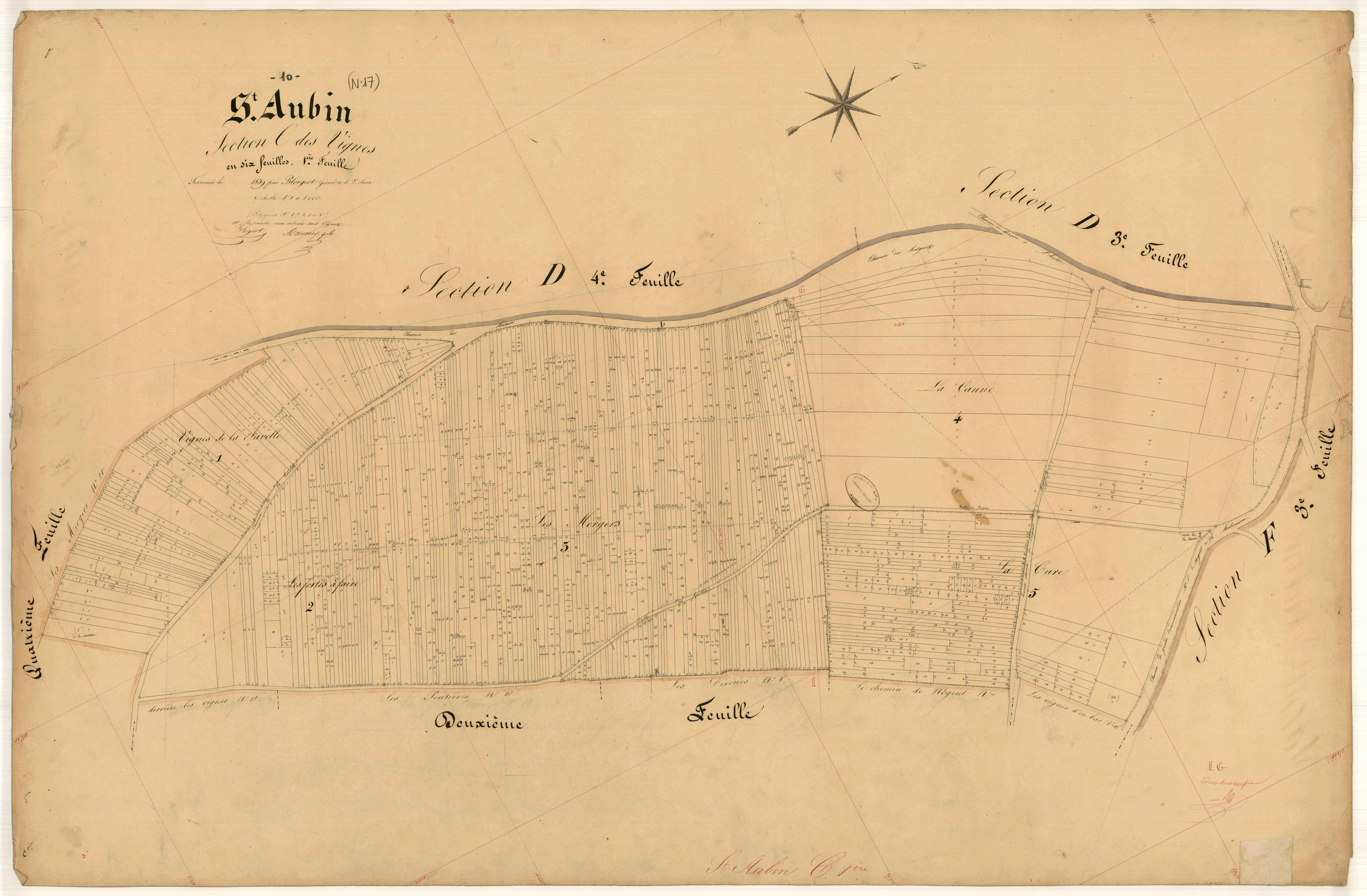 Saint-Aubin, section C dite des Vignes, feuille n° 1