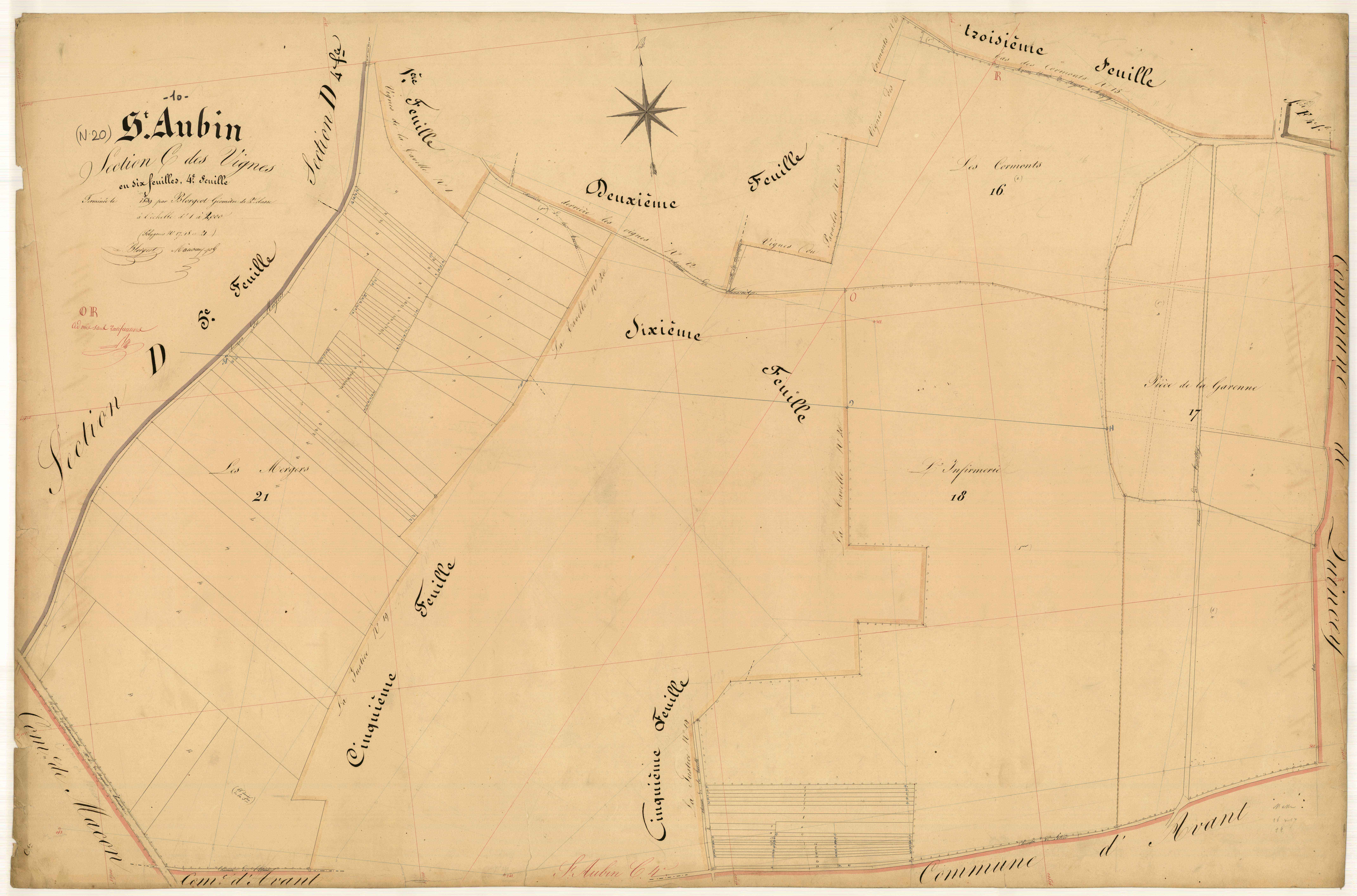 Saint-Aubin, section C dite des Vignes, feuille n° 4