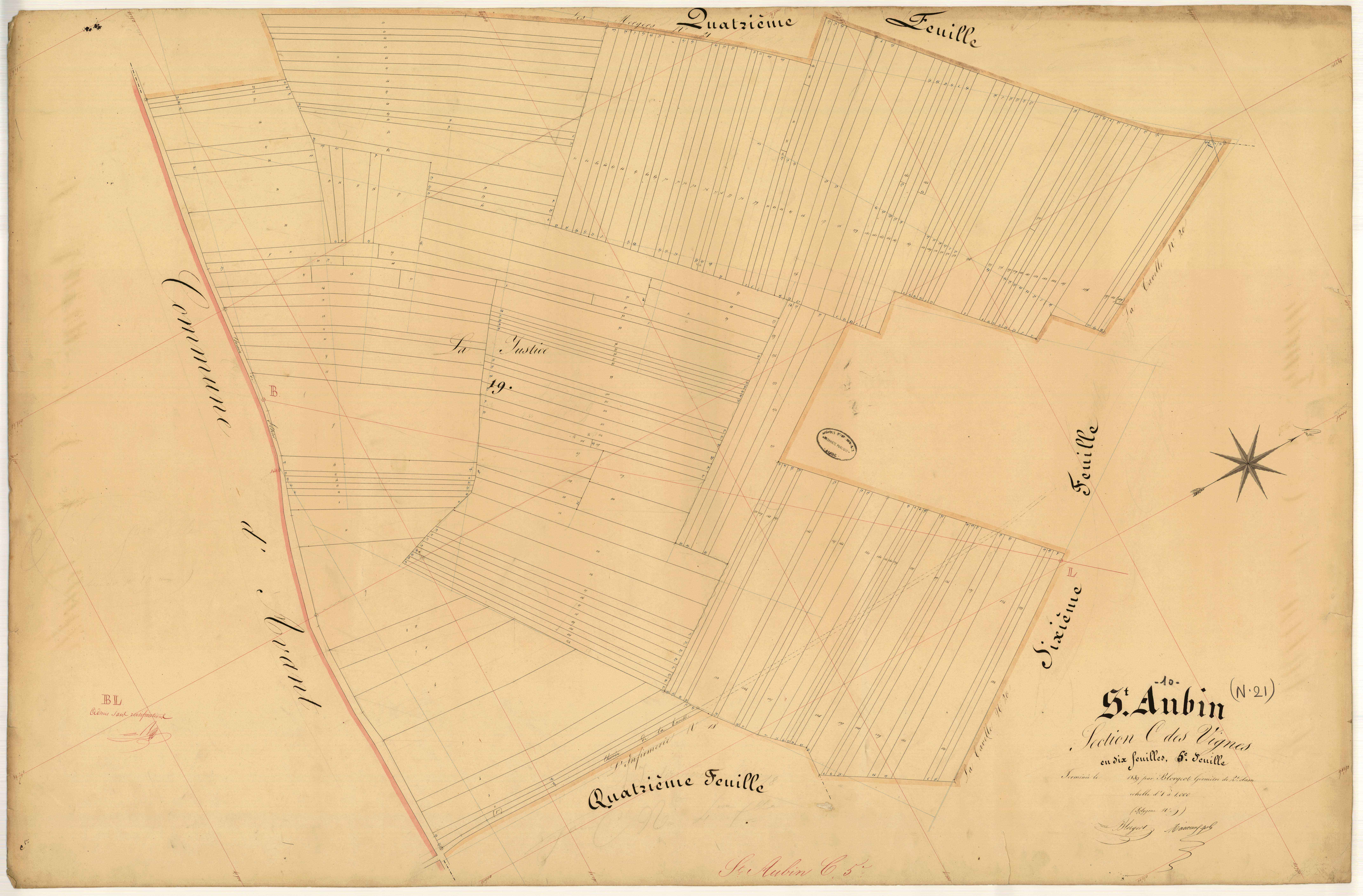 Saint-Aubin, section C dite des Vignes, feuille n° 5