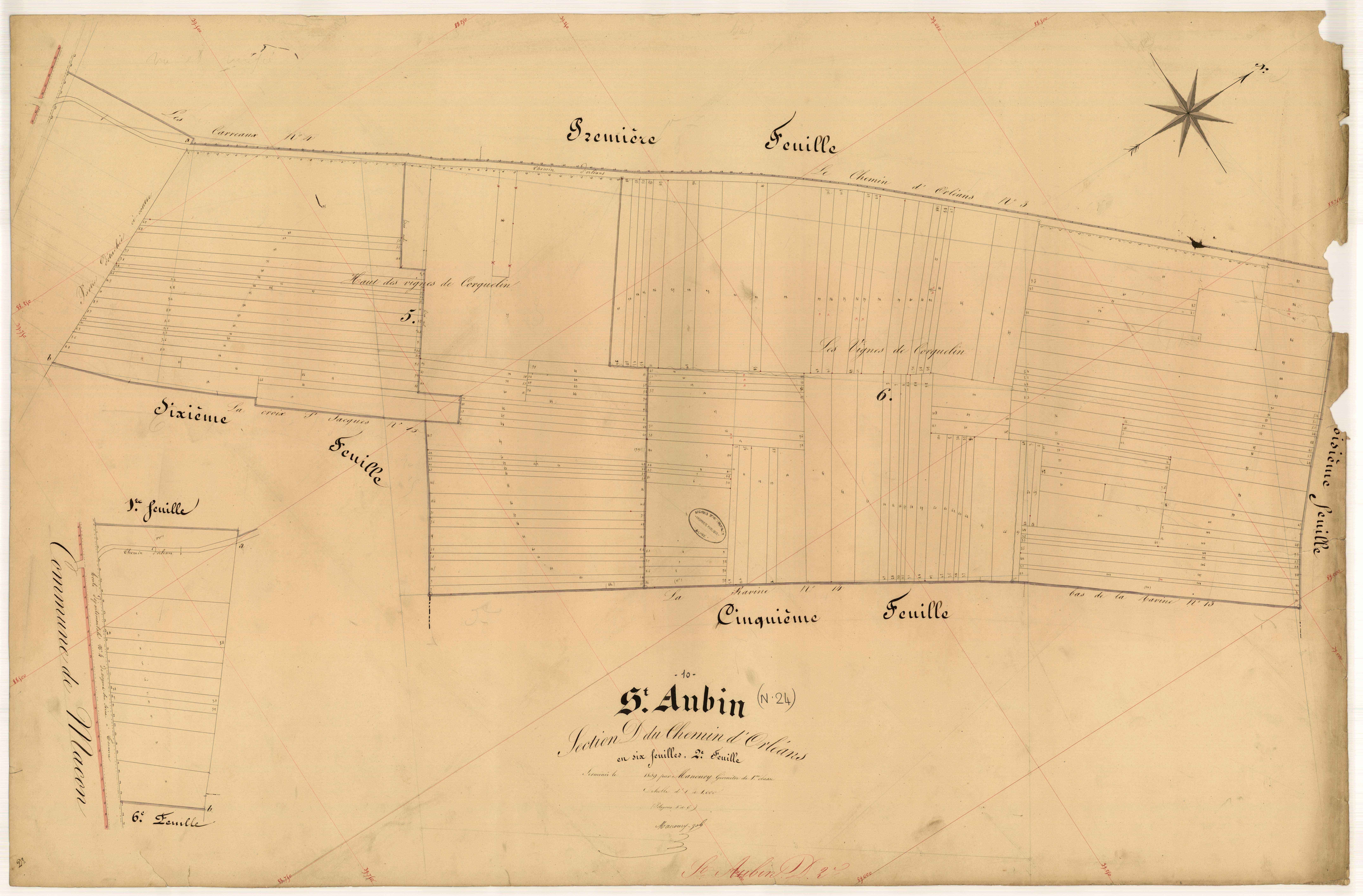 Saint-Aubin, section D dite du Chemin d'Orléans, feuille n° 2
